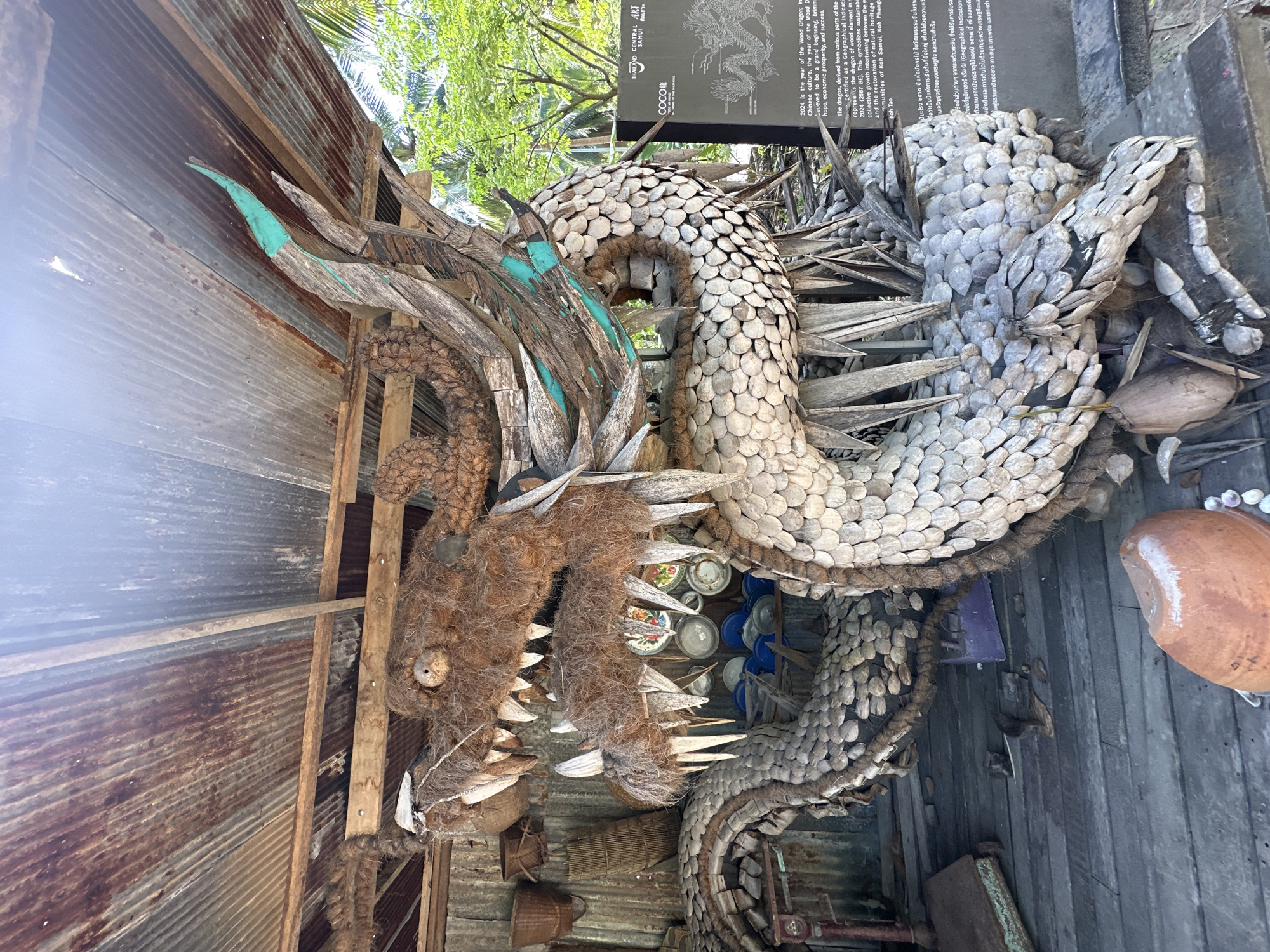 Calligraphy workshop and dragon sculpture on Ko Pha-ngan