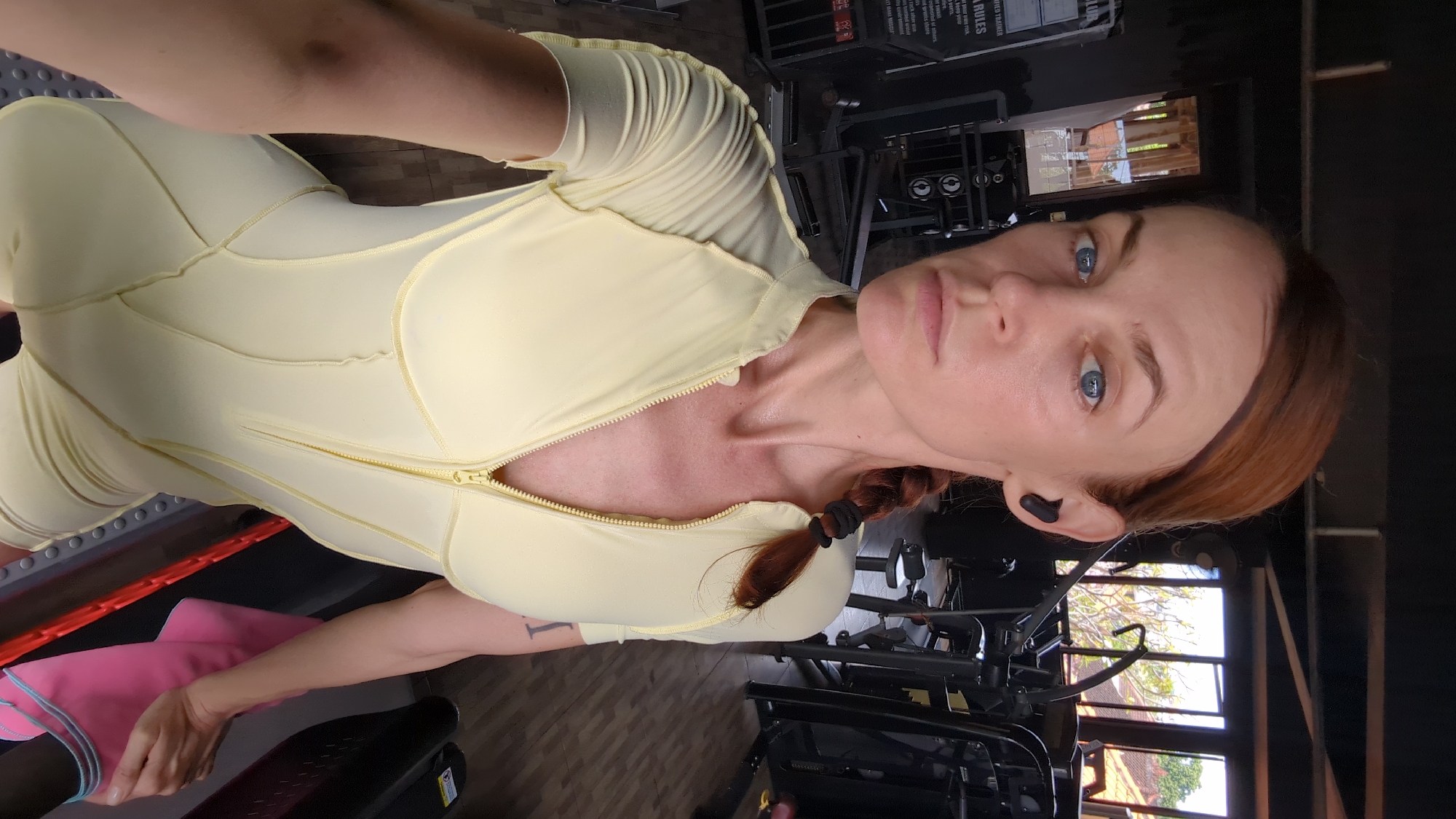 Woman takes gym selfies in Mengwi, Indonesia
