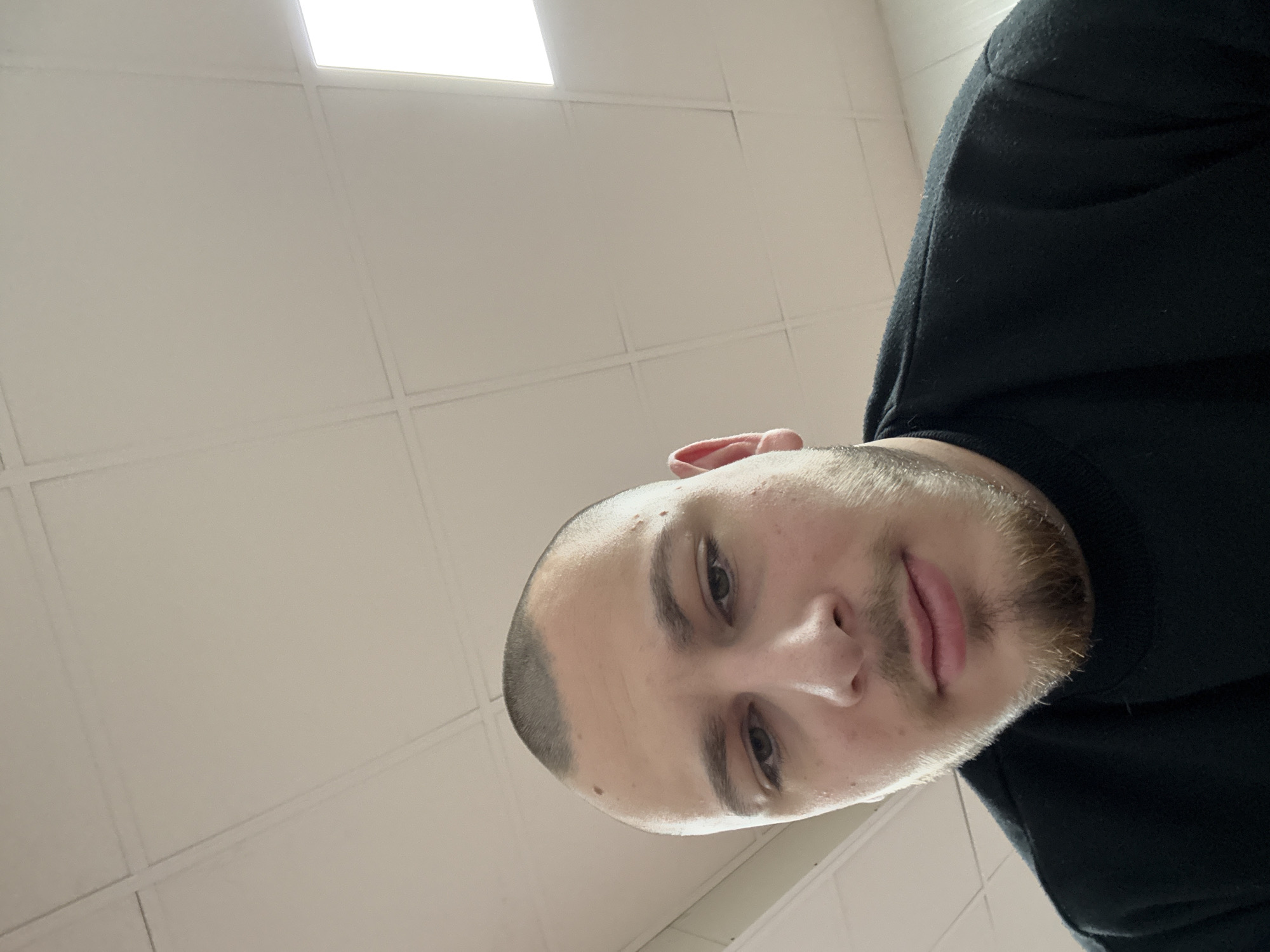 Man takes morning selfies in Stara Zagora, Bulgaria