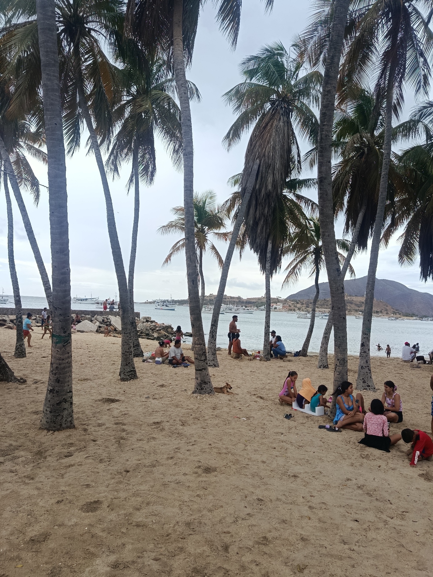 Evening beach life documented in Juan Griego, Venezuela