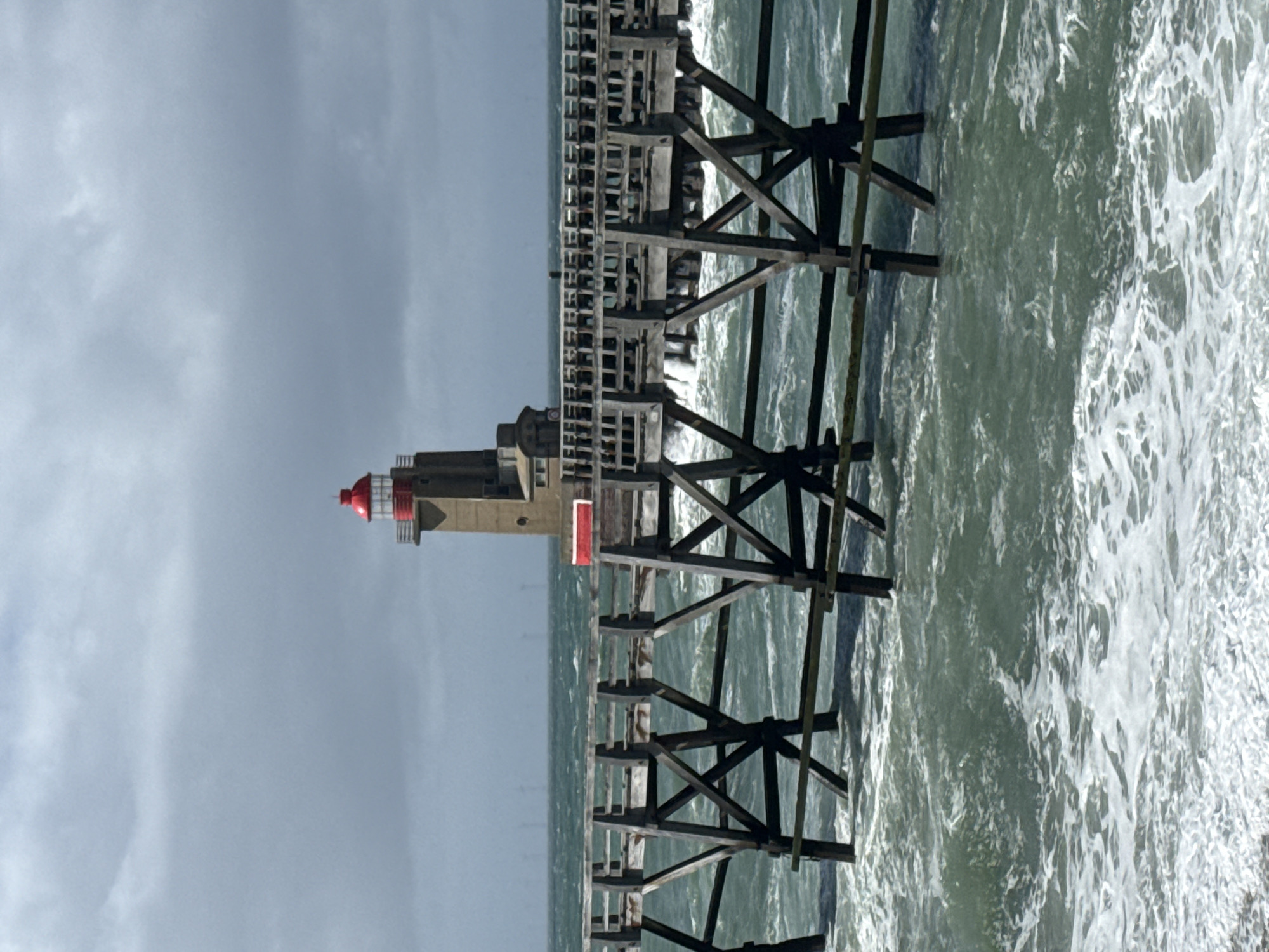 Rough seas and overcast skies documented at Fécamp coast