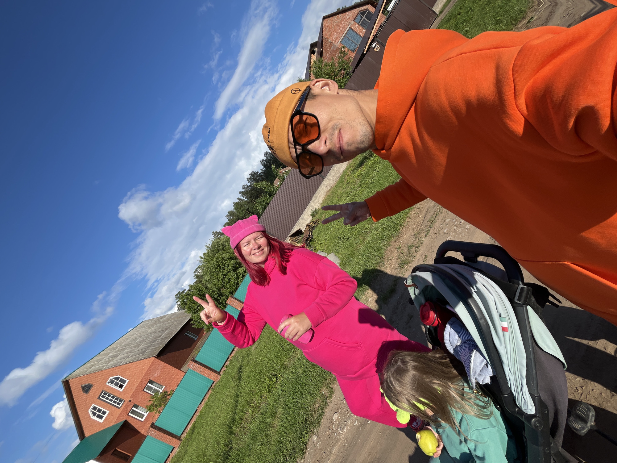 Residents enjoy sunny afternoon outdoors in Chaikovsky, Russia