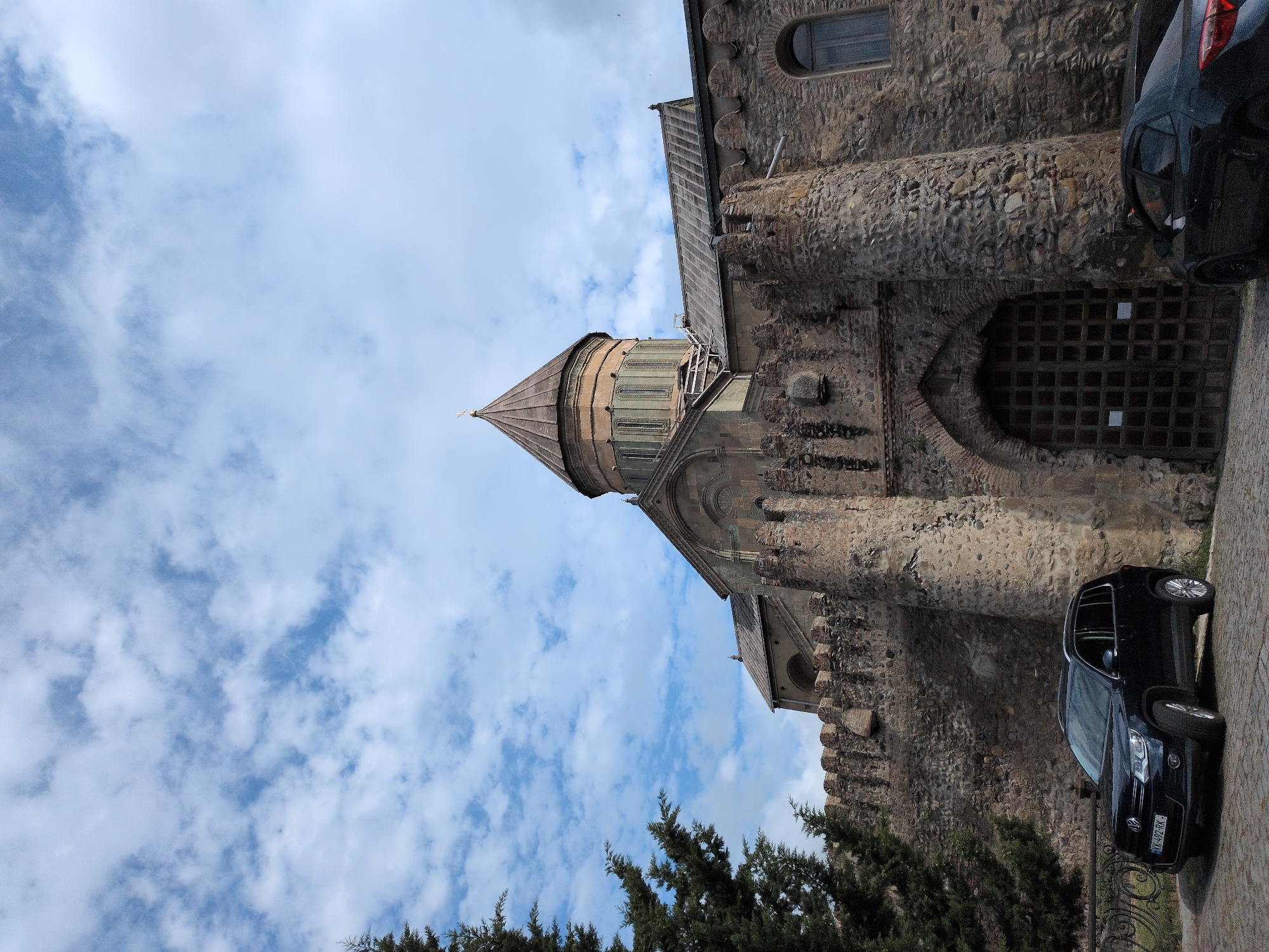 Morning at Mtskheta's Svetitskhoveli Cathedral and surrounding streets