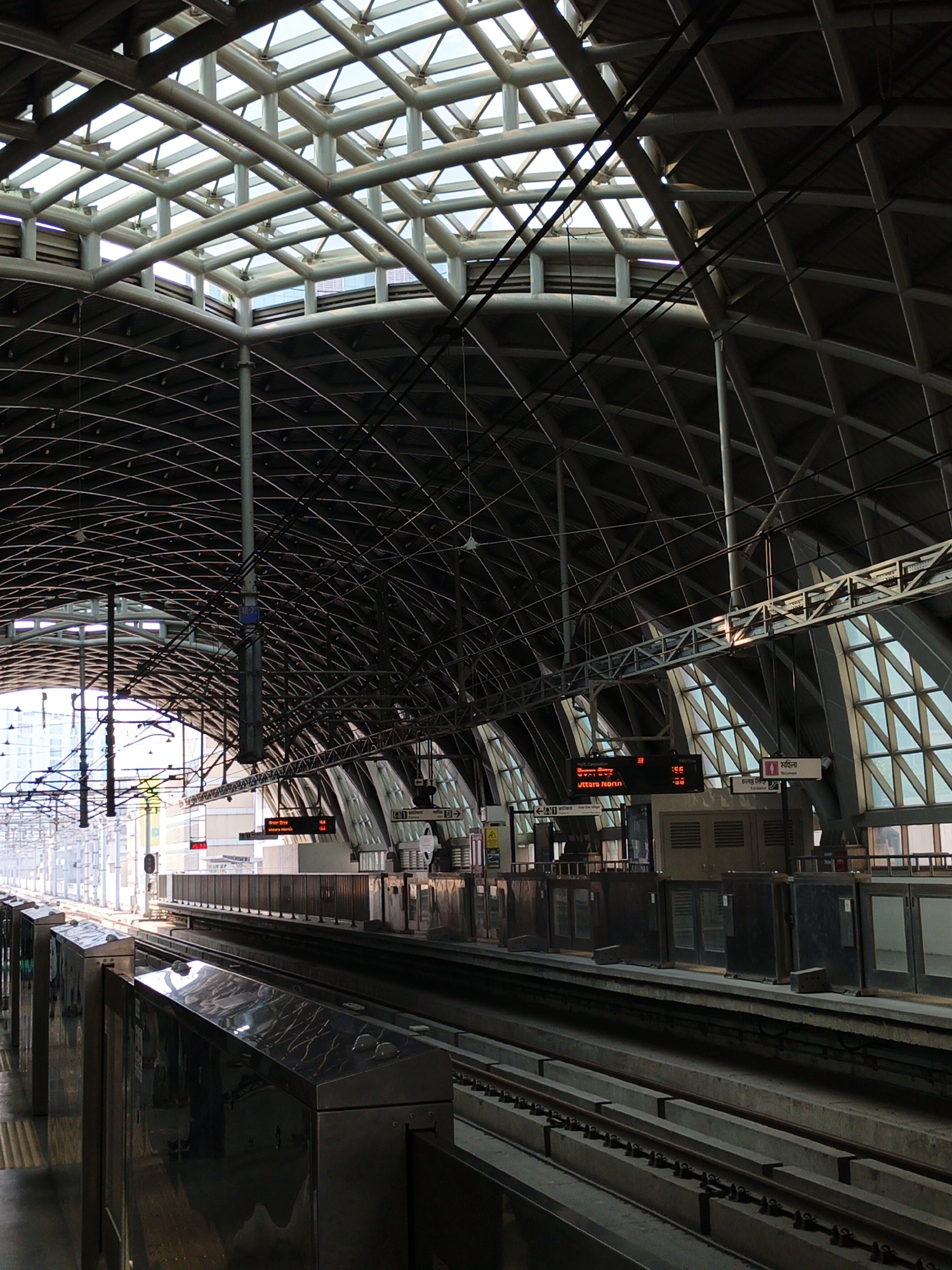 Morning commute scenes documented at Dhaka MRT stations
