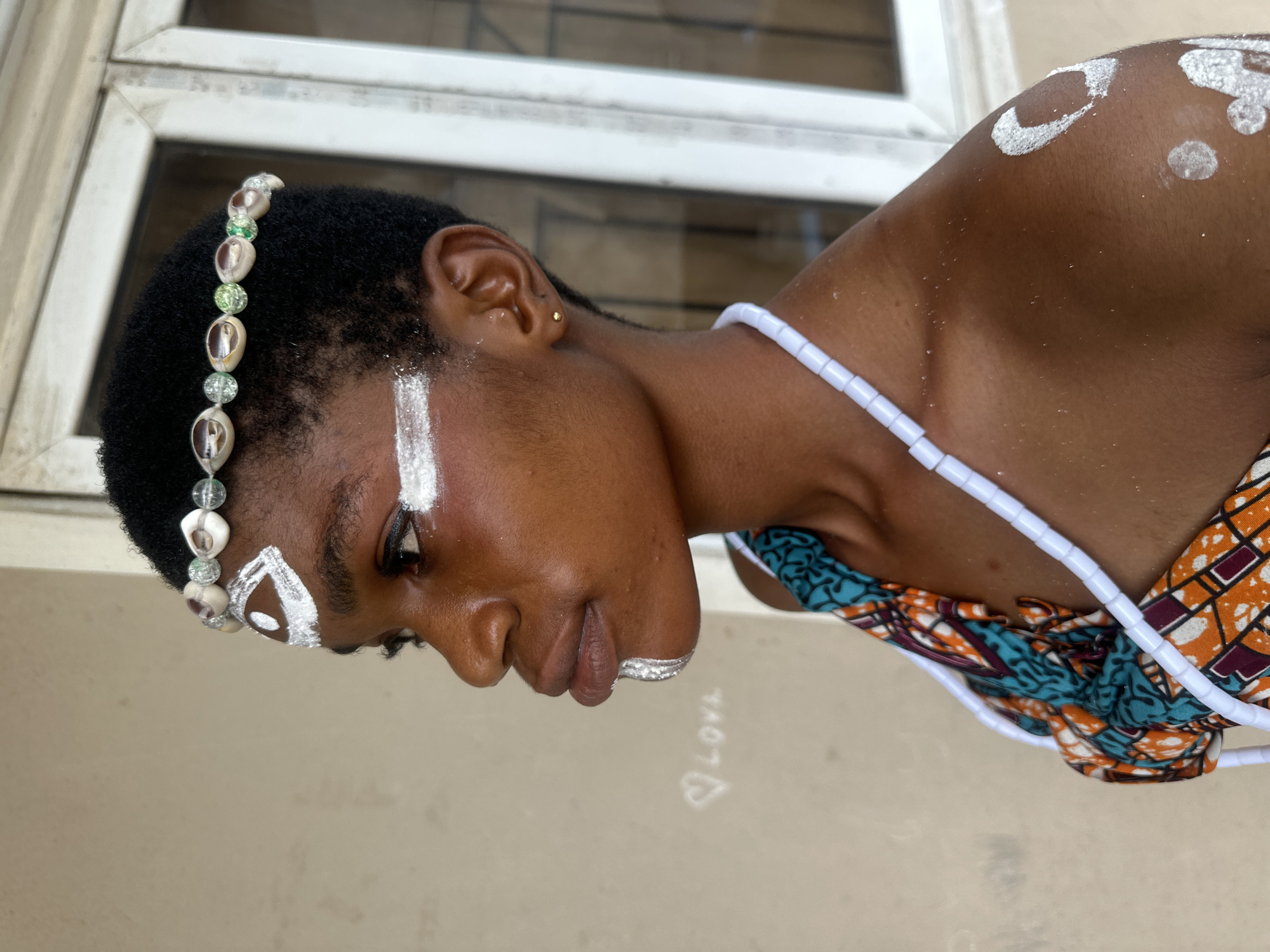 Traditional body painting ceremony in Badagry, Nigeria