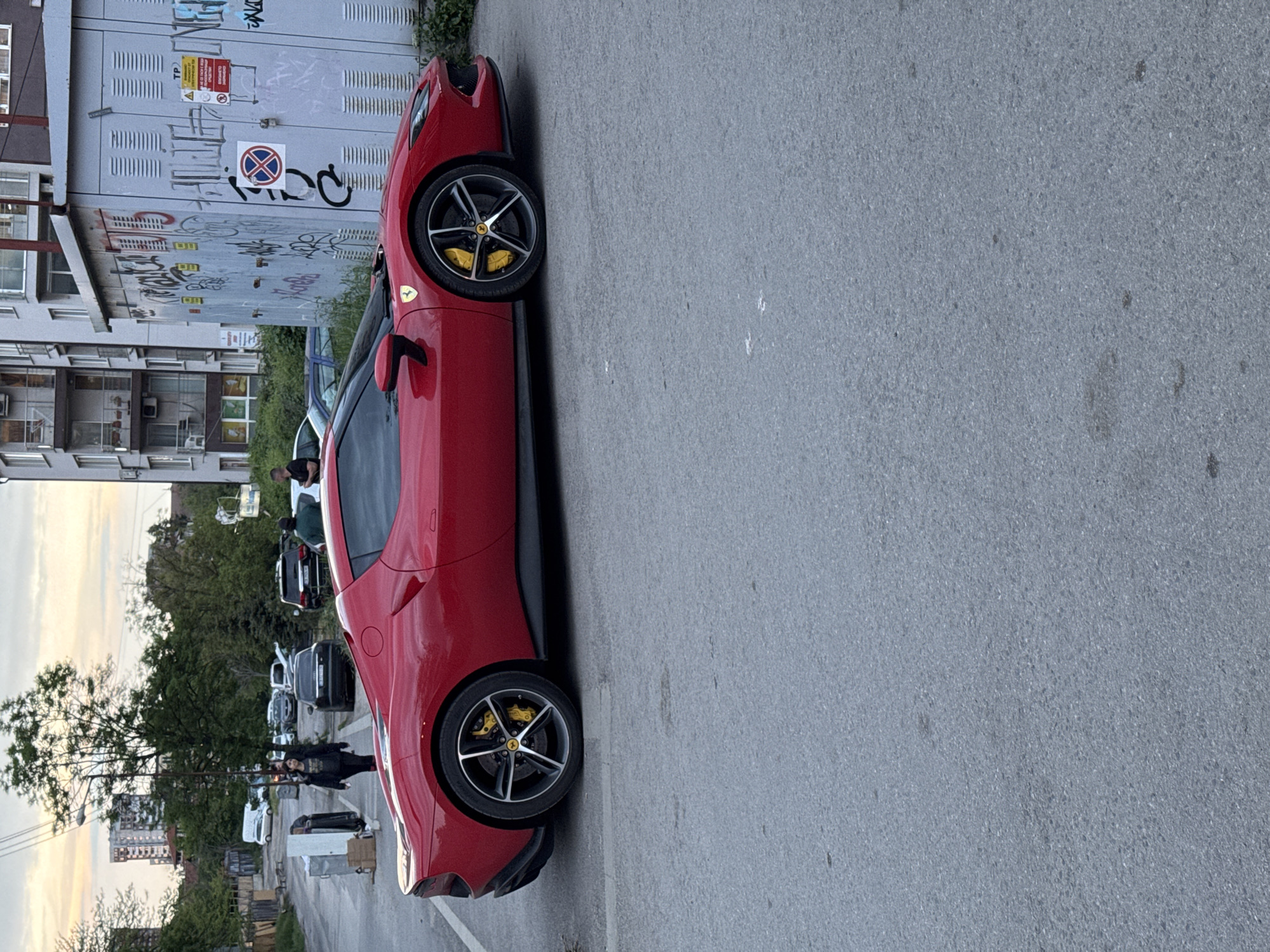 Red Ferrari spotted parked on Sofia street