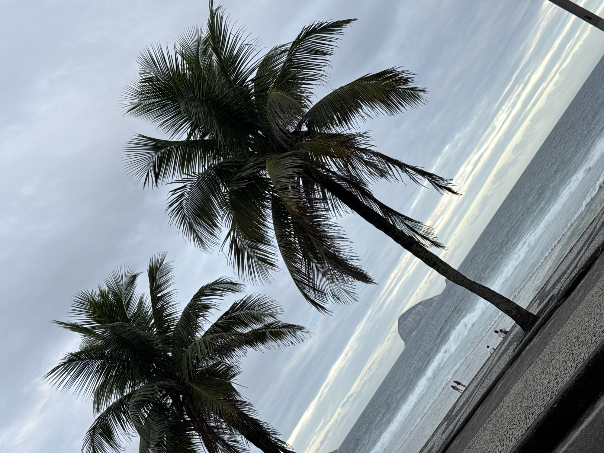 Overcast evening captured at Rio de Janeiro beach promenade