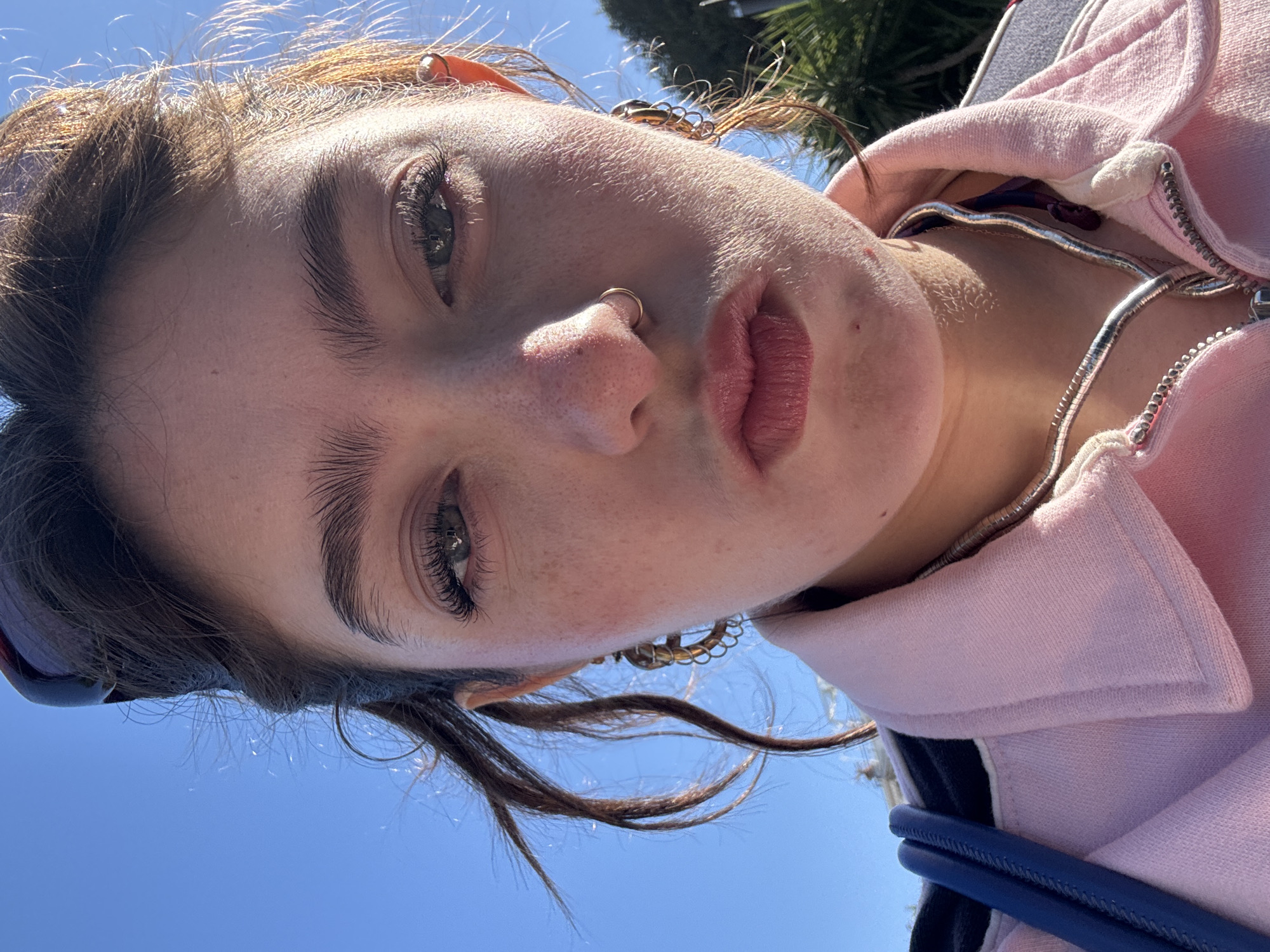 Young woman photographed in close-up in Sorrento, Italy