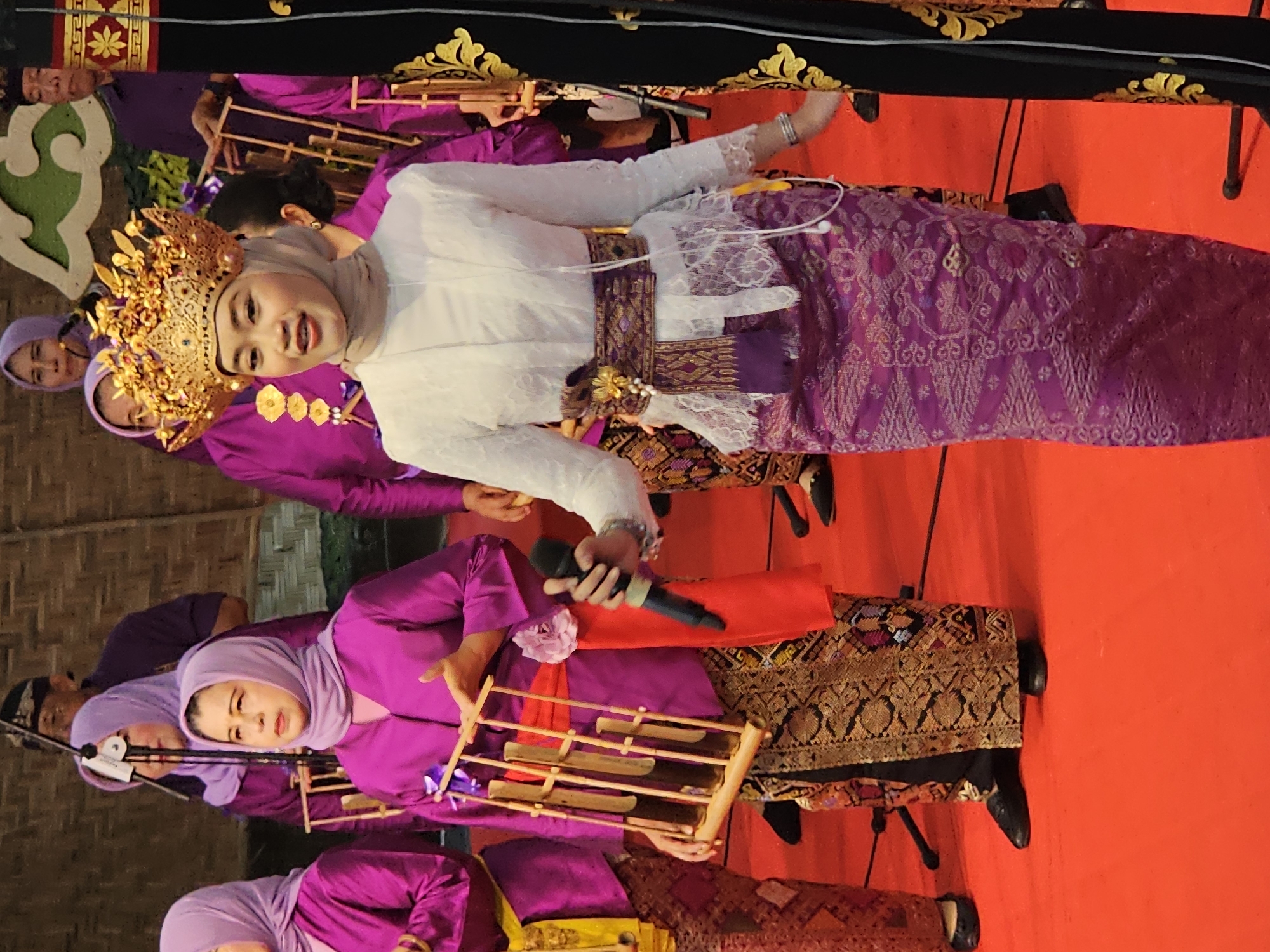 Angklung choir performs at Balinese cultural venue in Denpasar