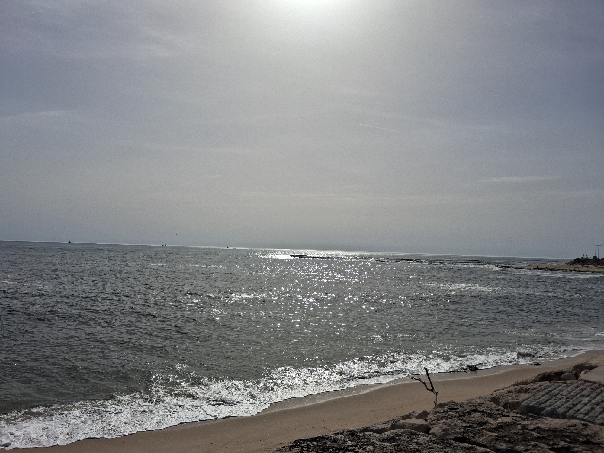 Afternoon beach scene captured at Figueira da Foz, Portugal
