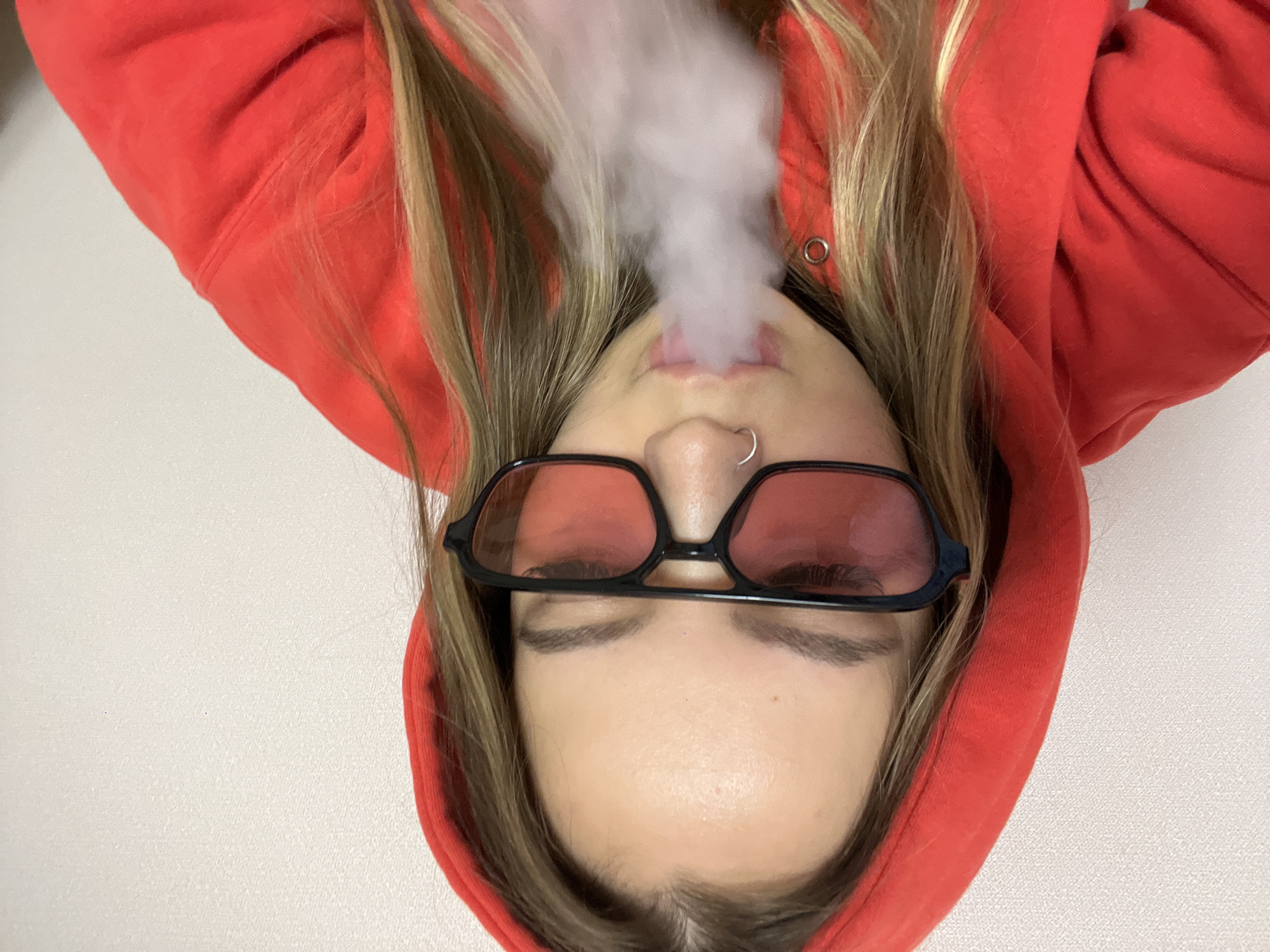 Young woman photographs indoor selfie session in Krasnodar