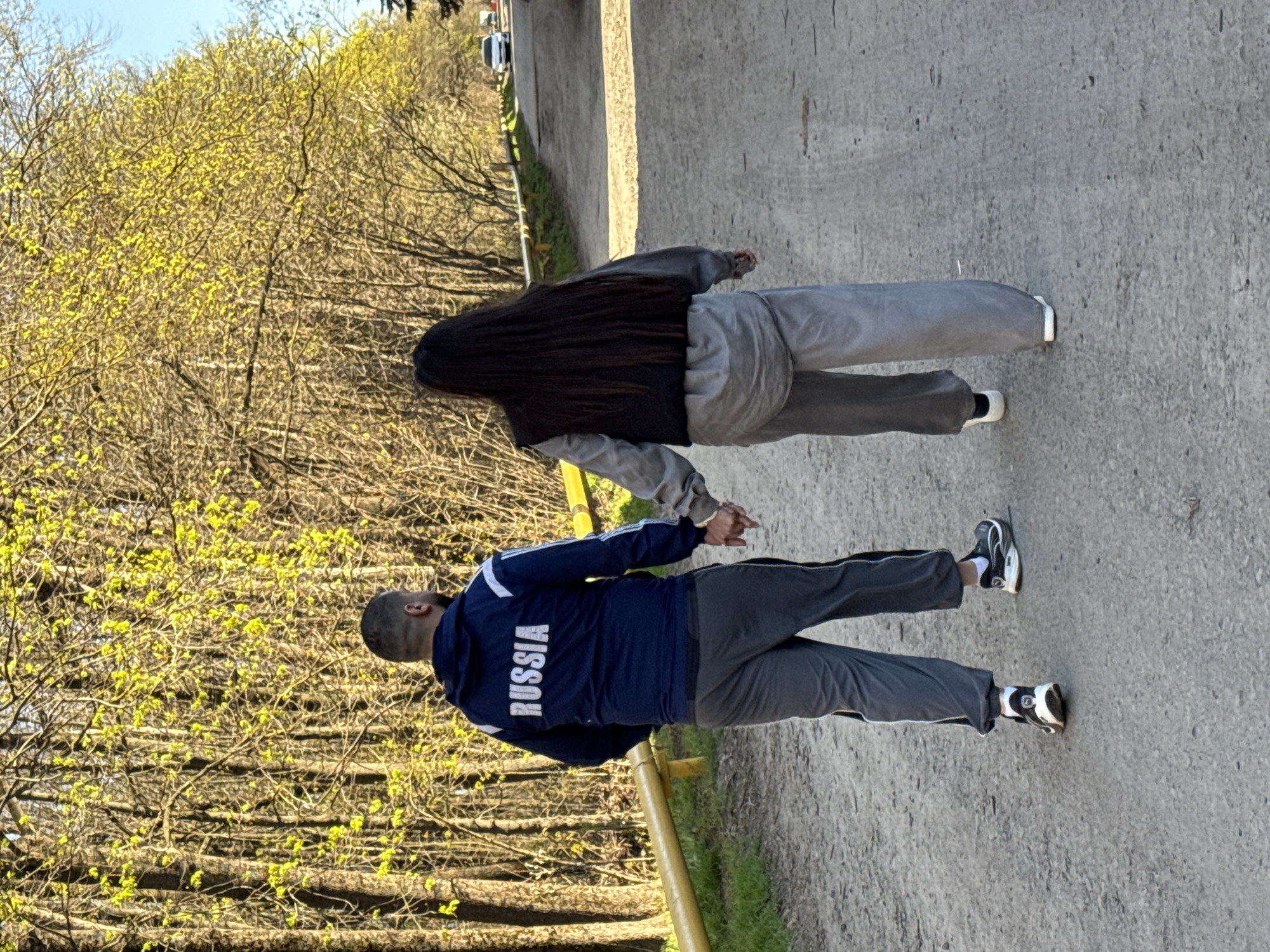 Spring park visit captured in Rostov-on-Don selfies and walkway scenes