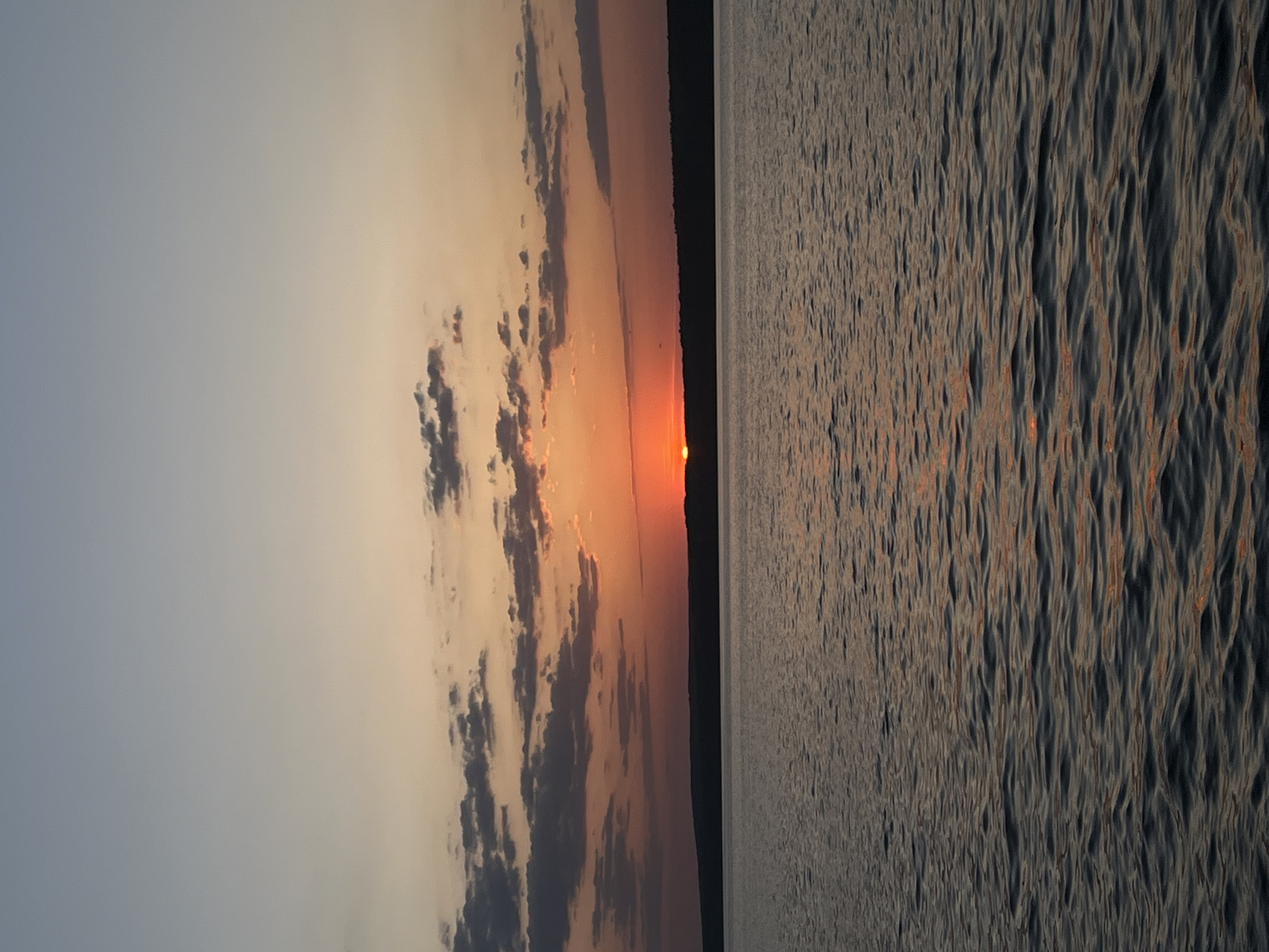 Sunset observed over Kama River in Chaikovsky, Russia