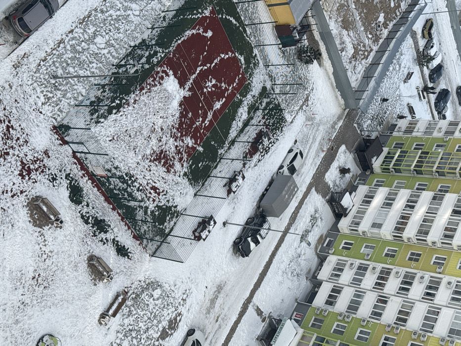 Winter day unfolds across snowy Anapa with gym activities