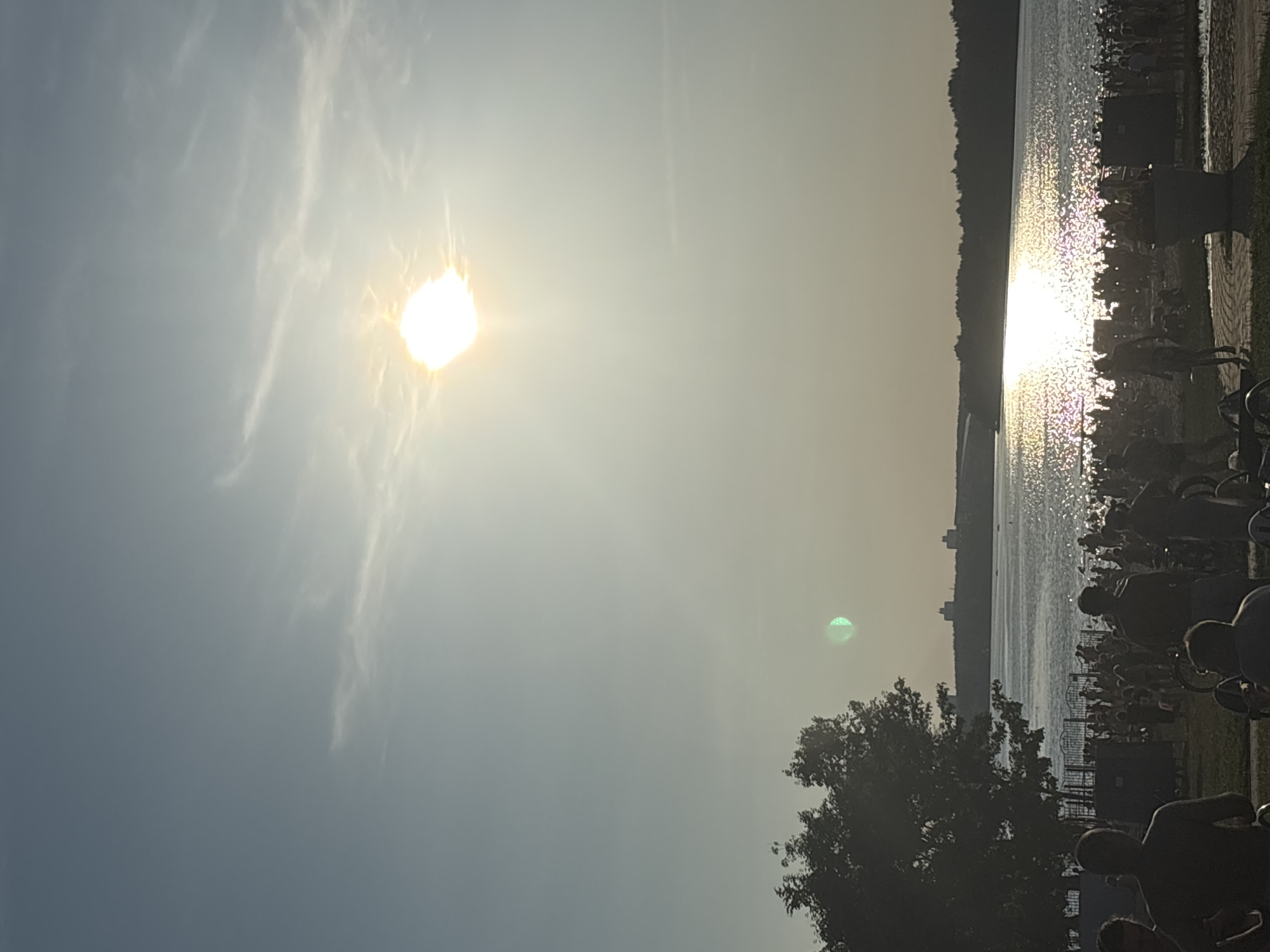 Lakeside park visit at golden hour, Orthodox church nearby