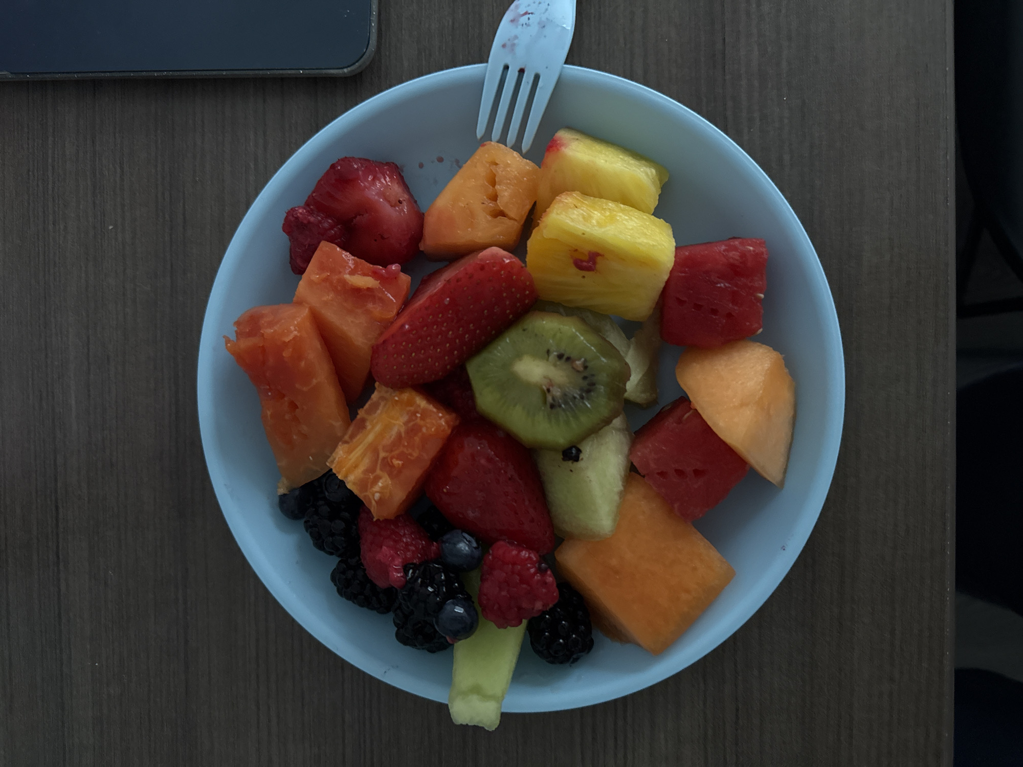 A well-stocked mixed fruit plate in Austin
