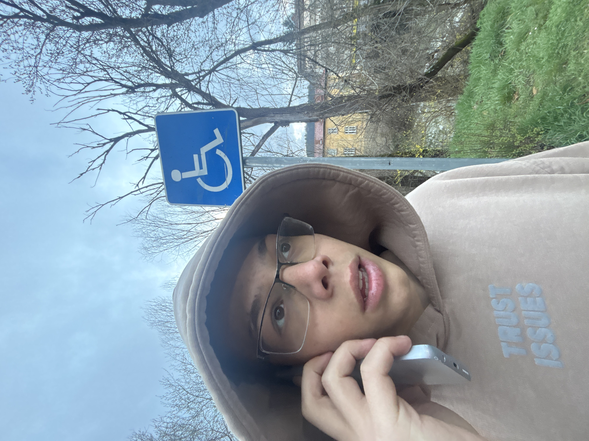 Young person takes calls, selfies on Troyan streets