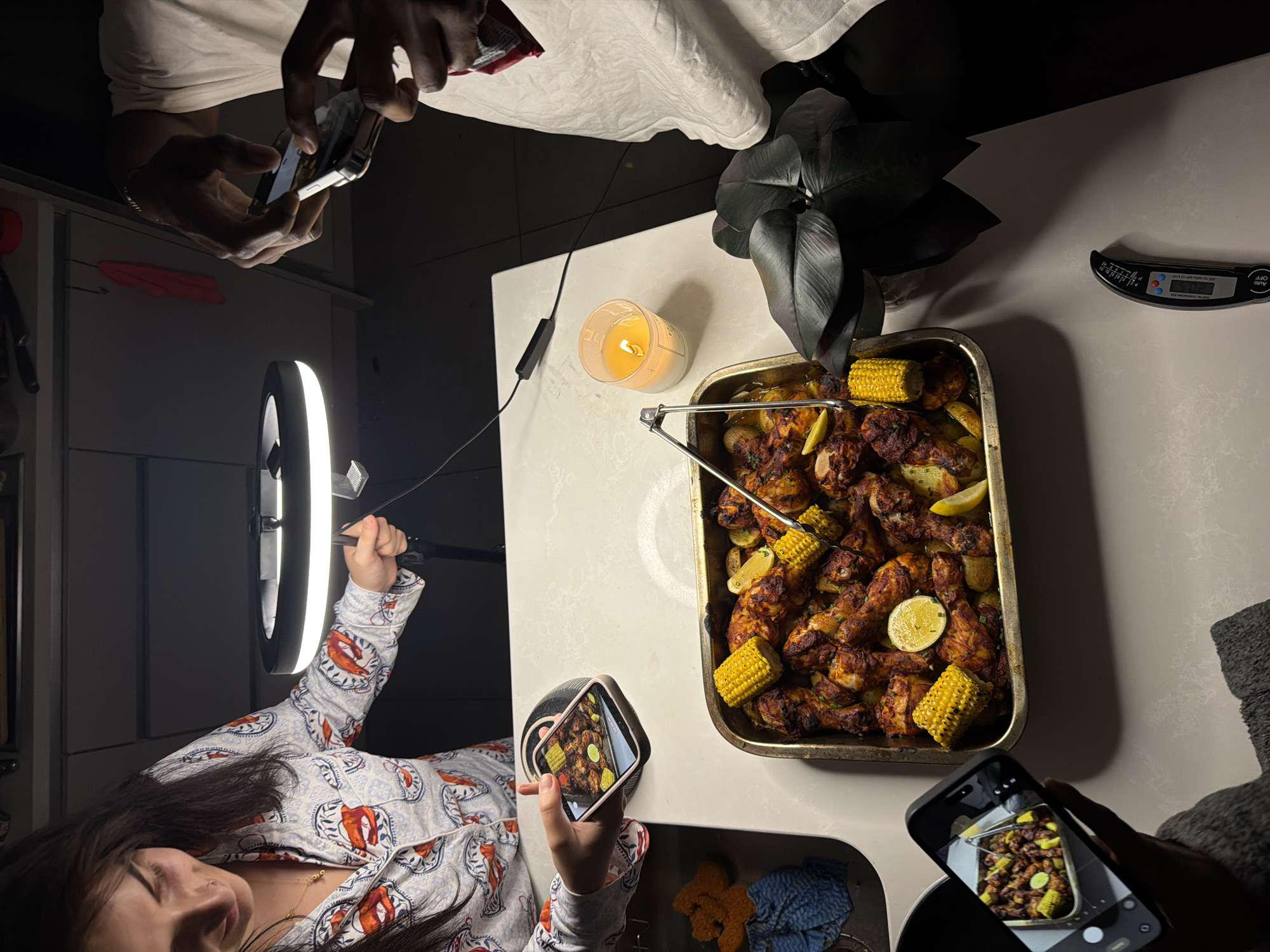 London Home Gathering Features Dinner Prep and Evening Leisure