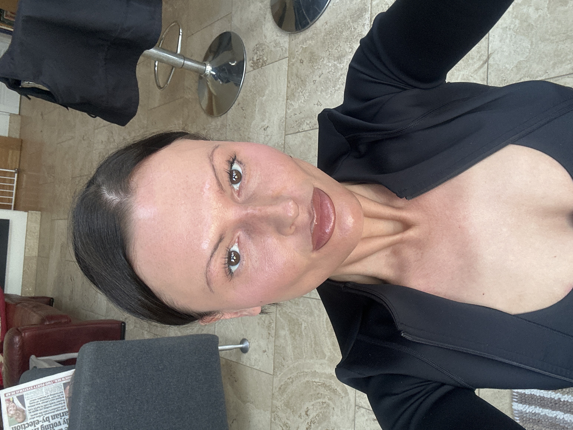 Morning routine documented in Kent home during Topshop meeting prep
