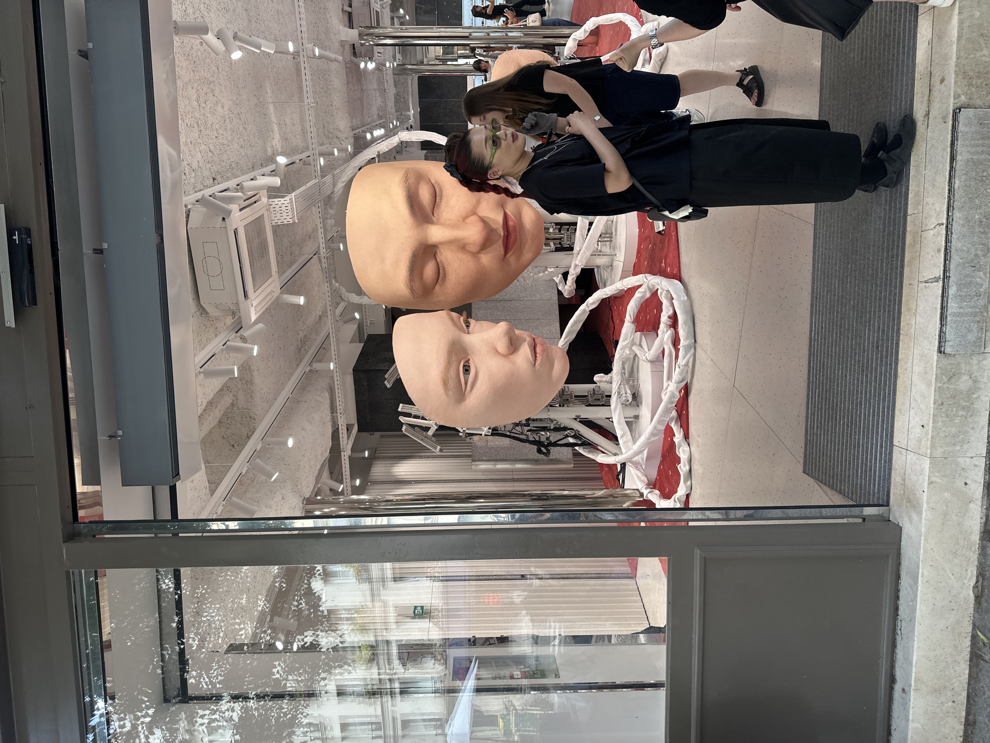 Oversized items displayed in Paris storefront window