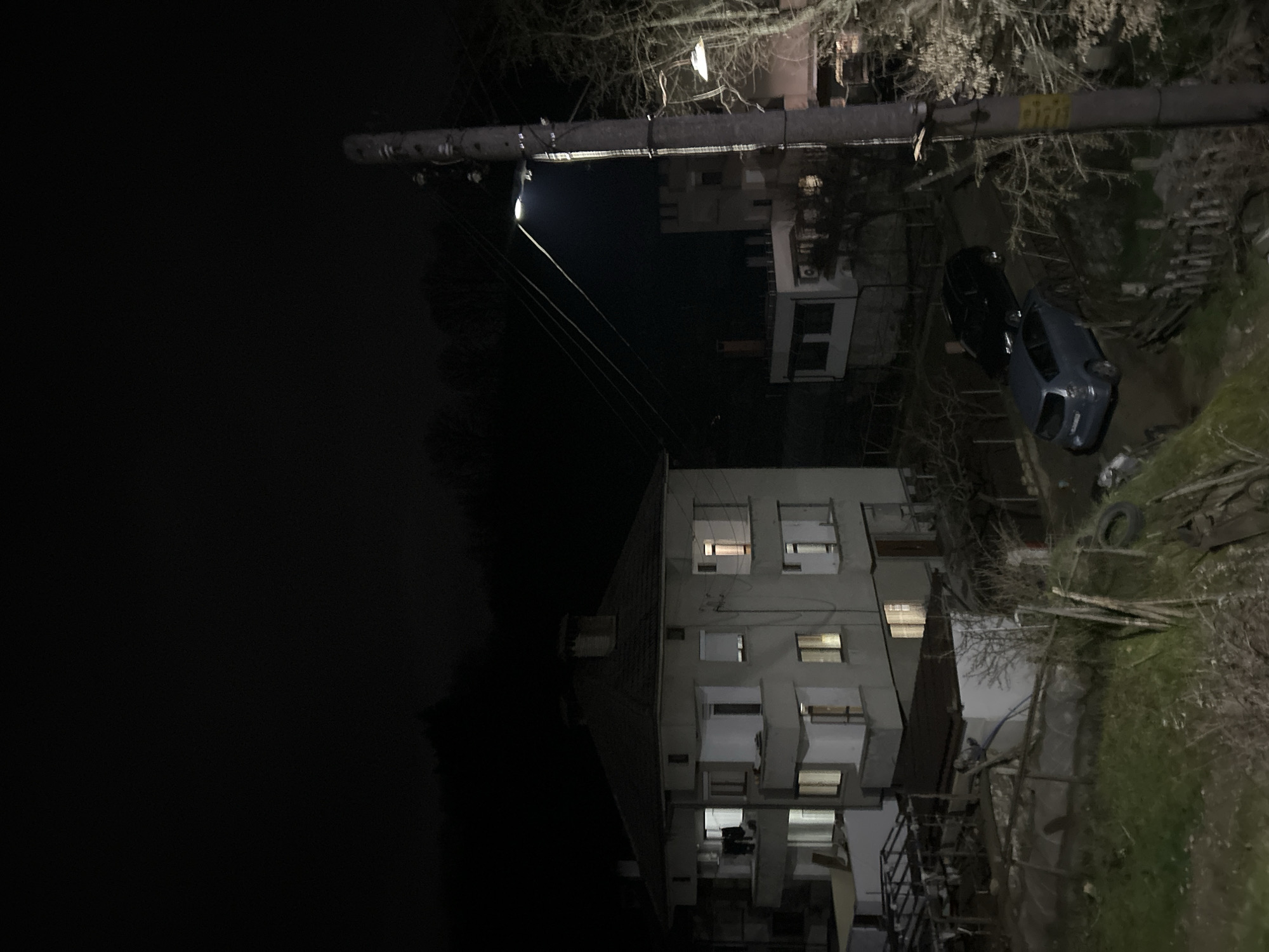 Evening street scene captured in Zlatograd, Bulgaria