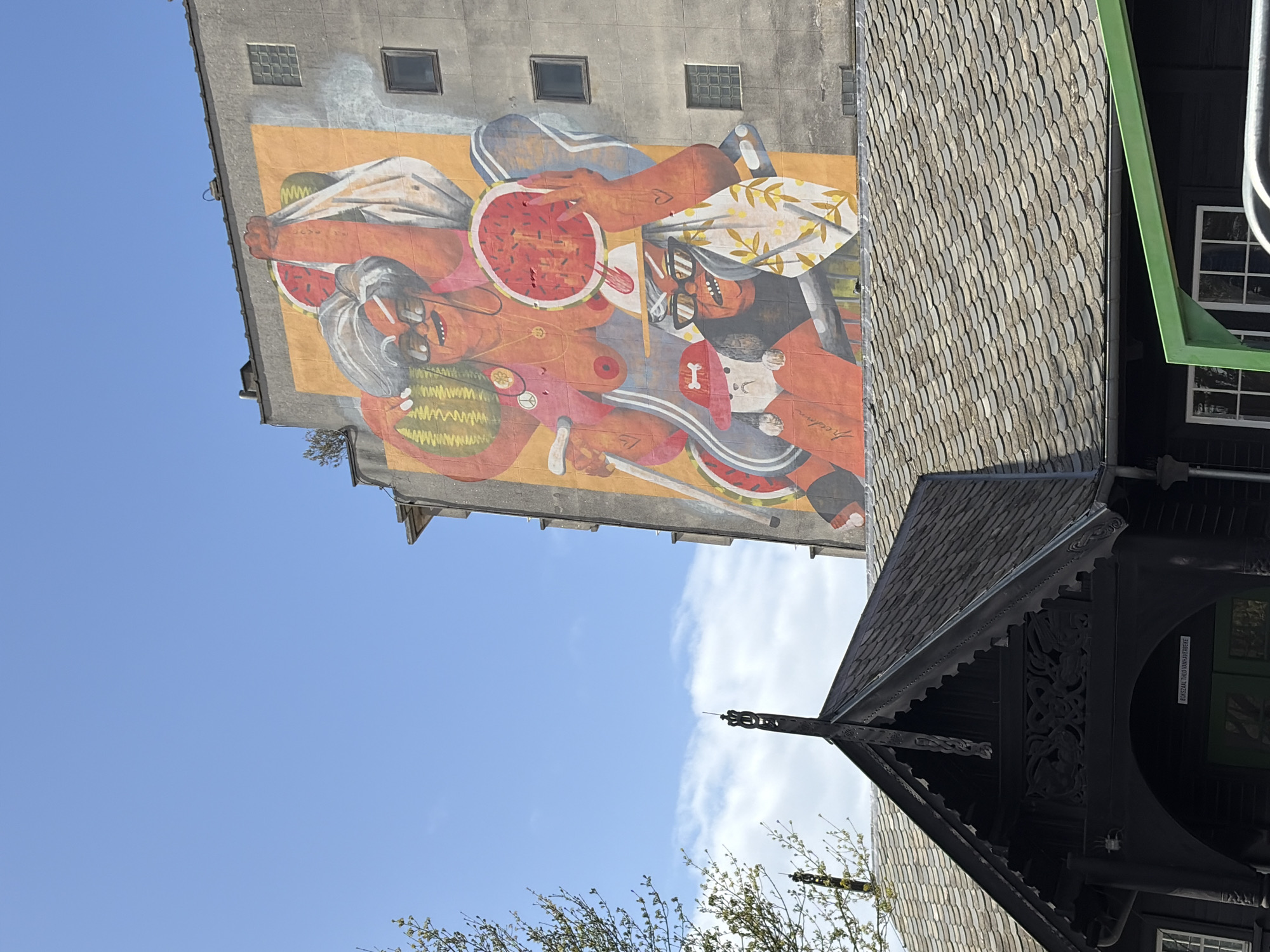 Building renovation underway in Ostend under sunny skies