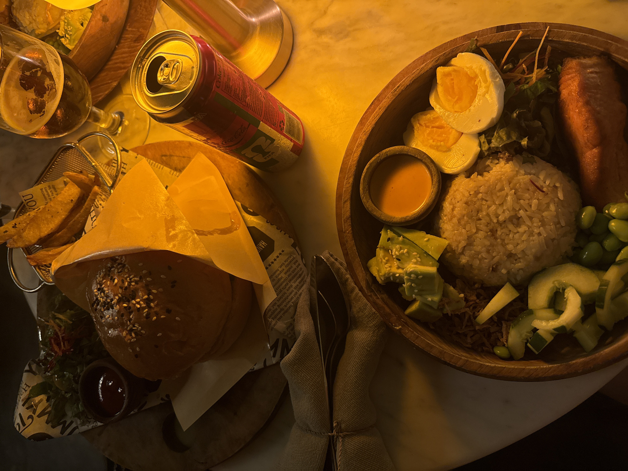 Casual dining scene captured at Ubud restaurant table