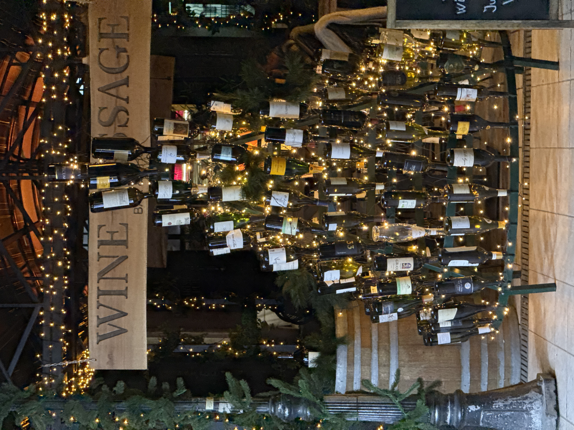 Illuminated wine display spotted outside Belgrade business