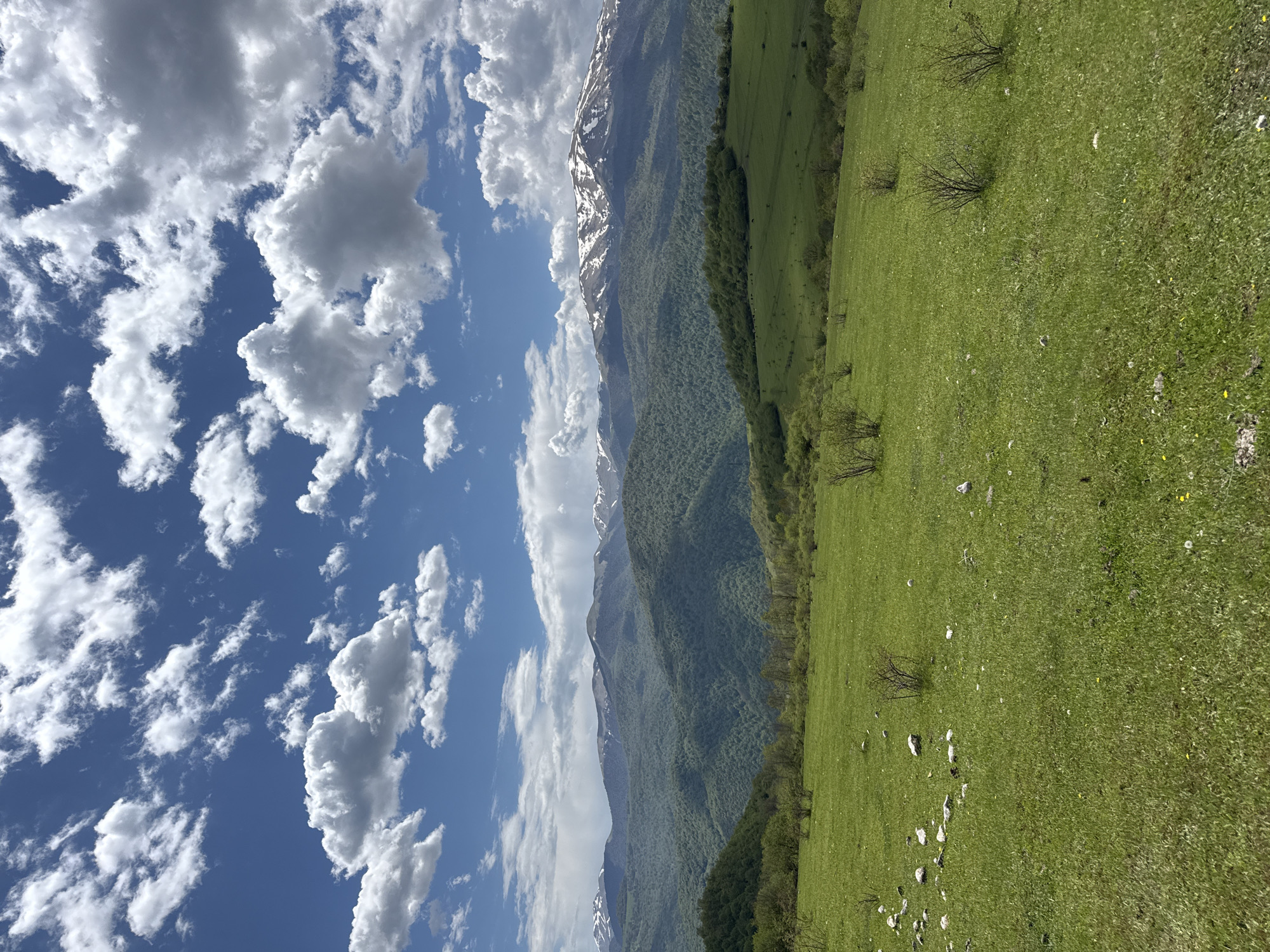 Horseback riders observed in Armenian mountain countryside