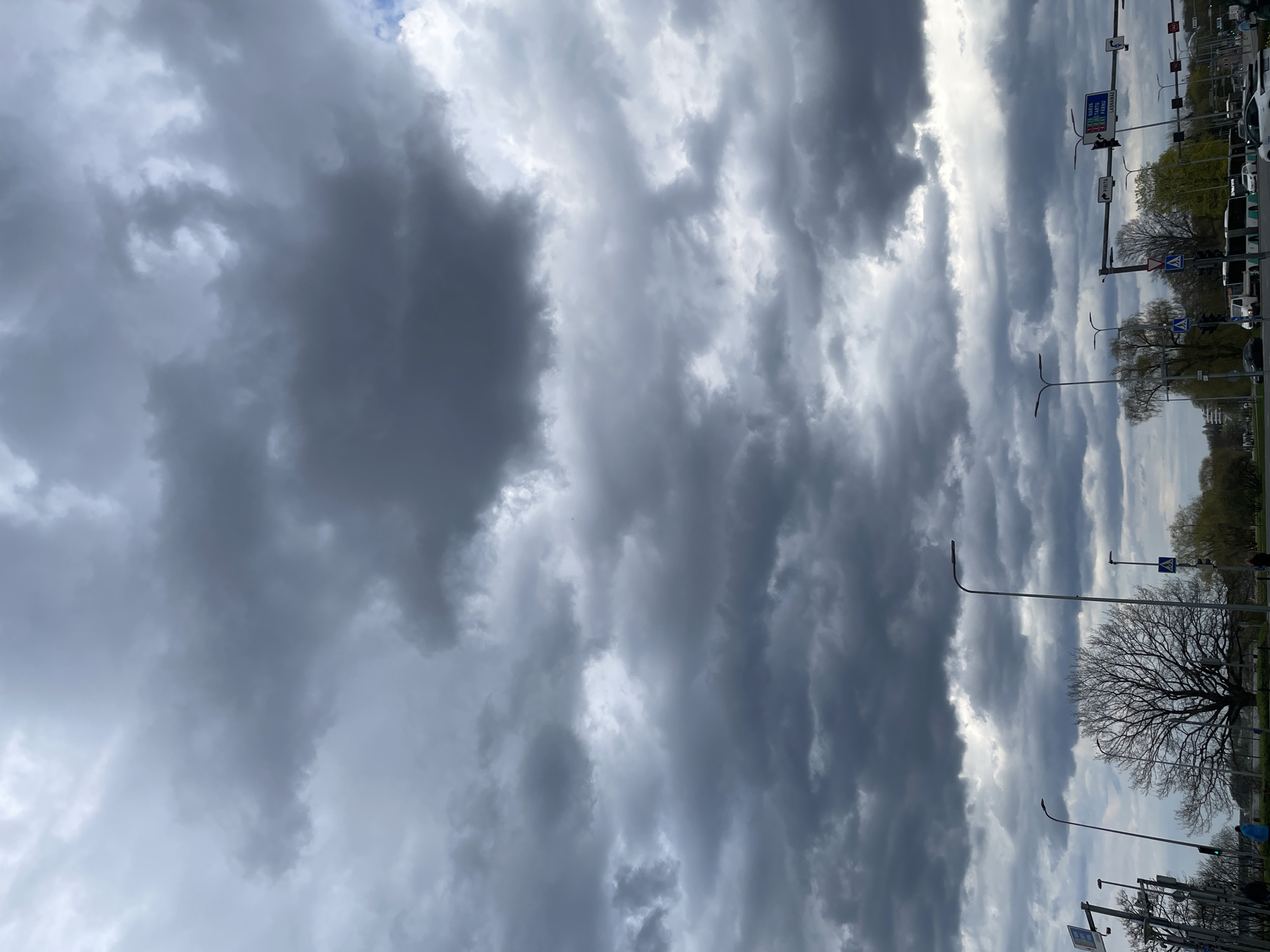 Storm clouds gather over Tallinn streets Monday afternoon