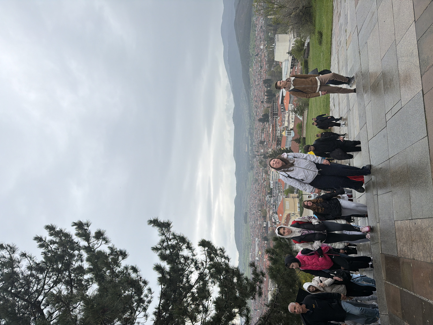 Panoramic views captured from elevated monument site in Bulgarian town