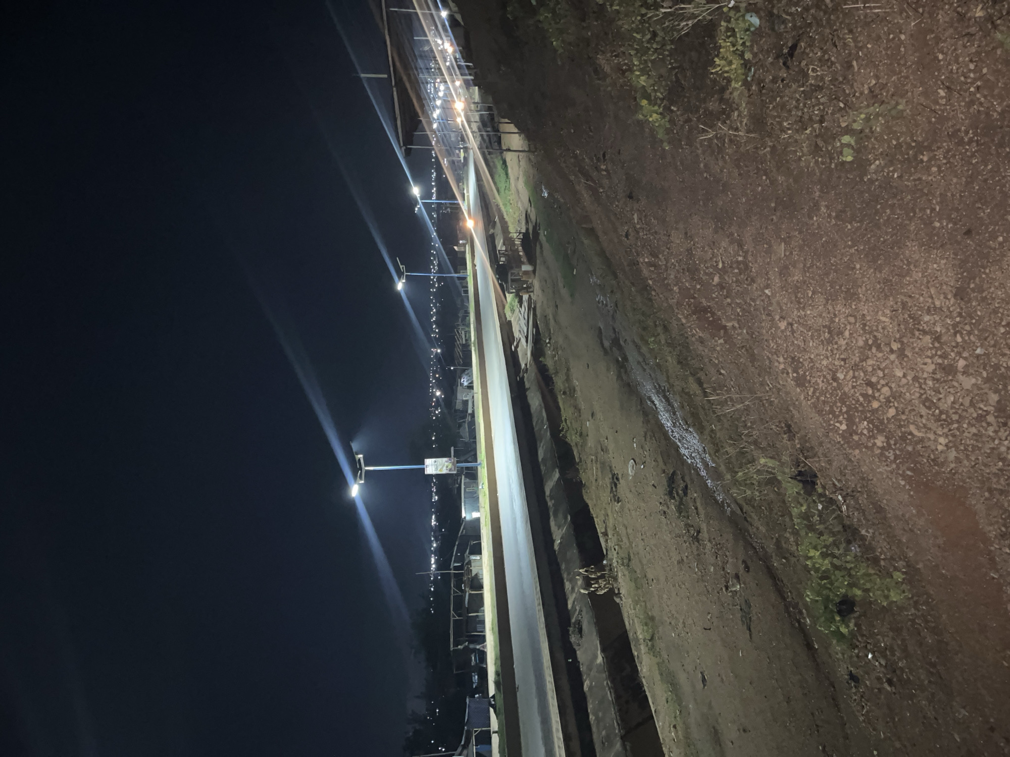 Nighttime street scene documented in Offatedo, Nigeria