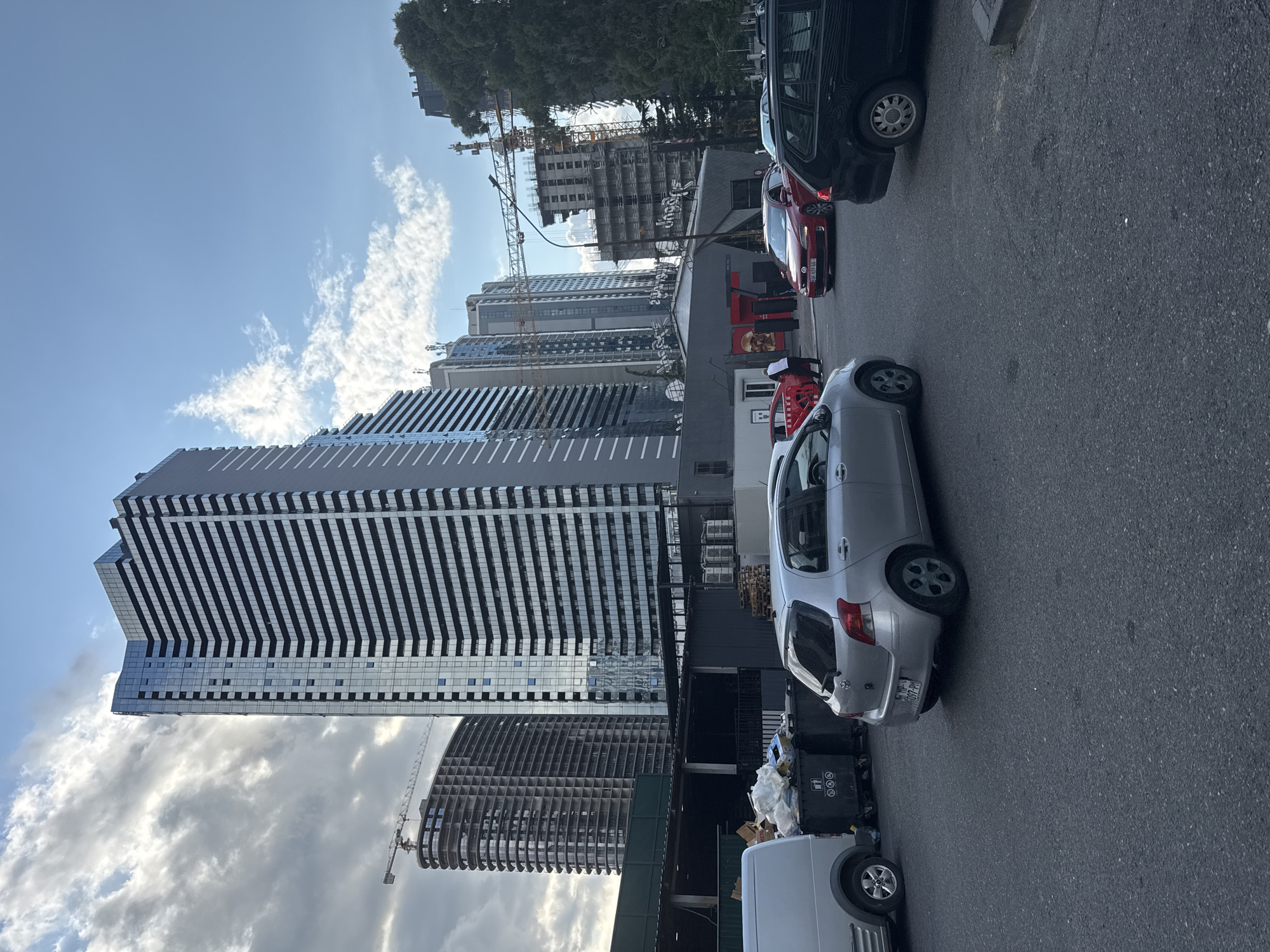 Street life and subtropical flora in downtown Batumi