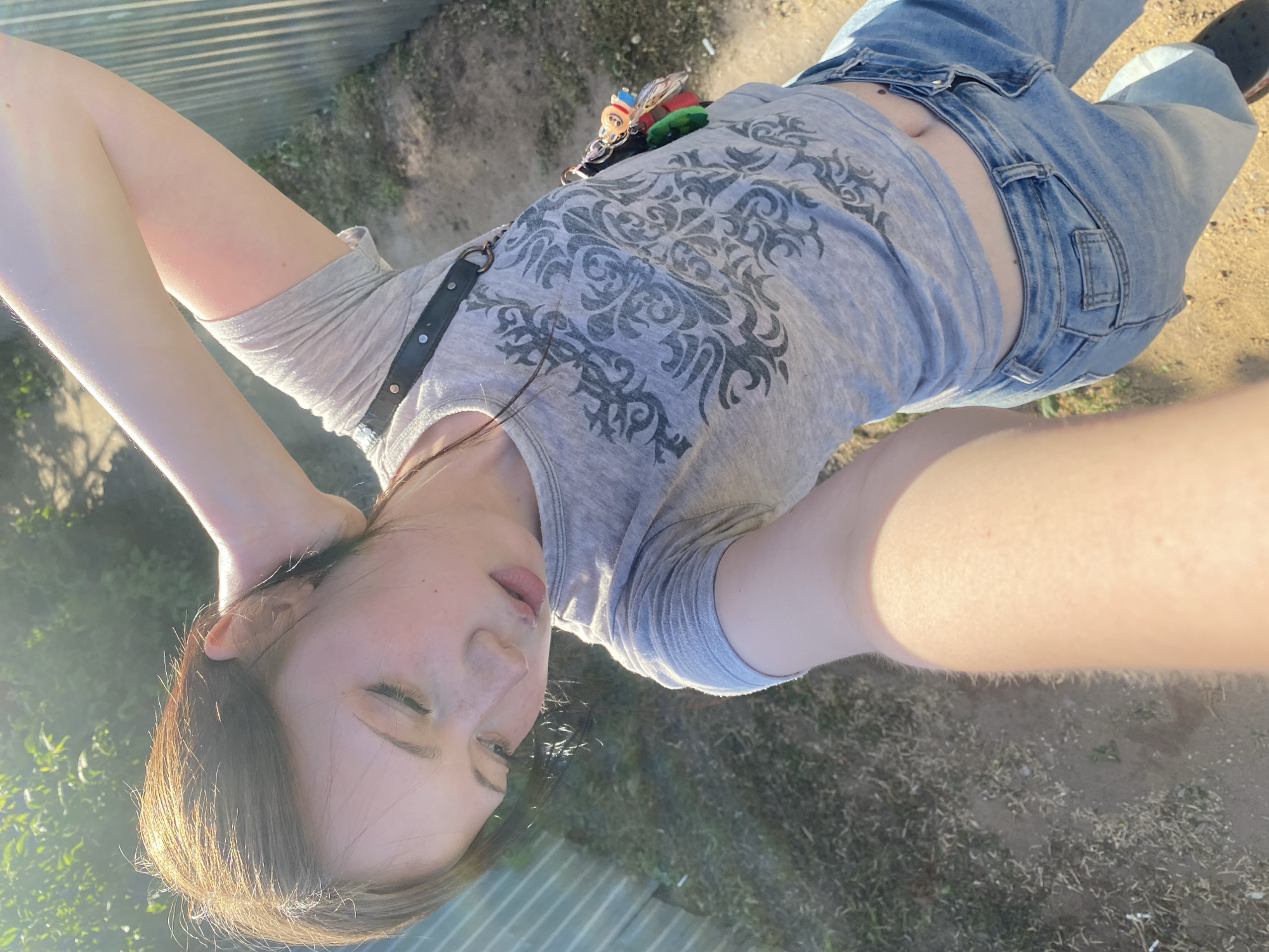 Young people documented taking casual selfies and photos outdoors