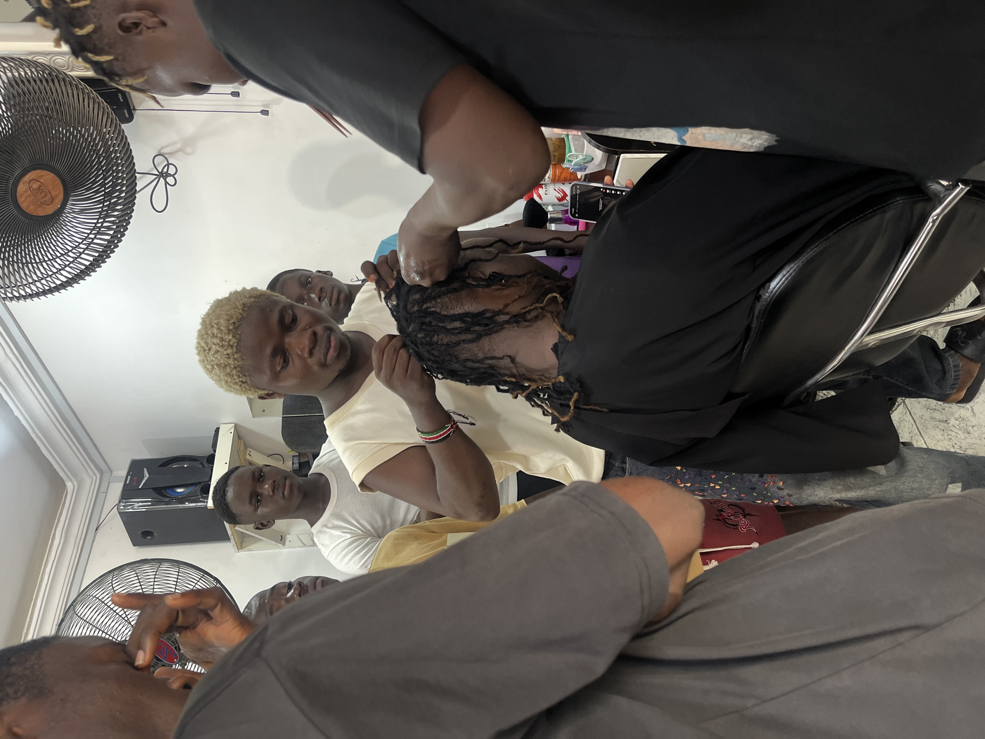 Busy hair salon session in Badagry, Nigeria