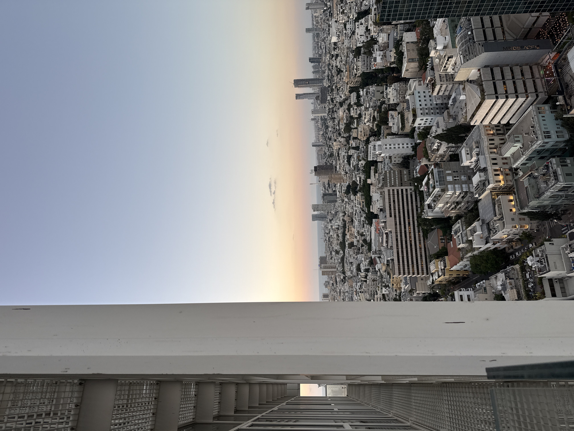Tel Aviv skyline at dusk, two angles