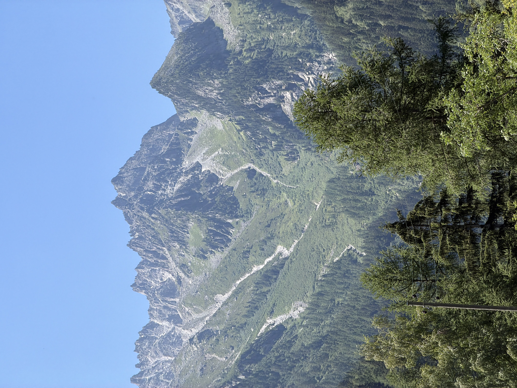 Clear summer day in the Swiss Alps near Les Valettes