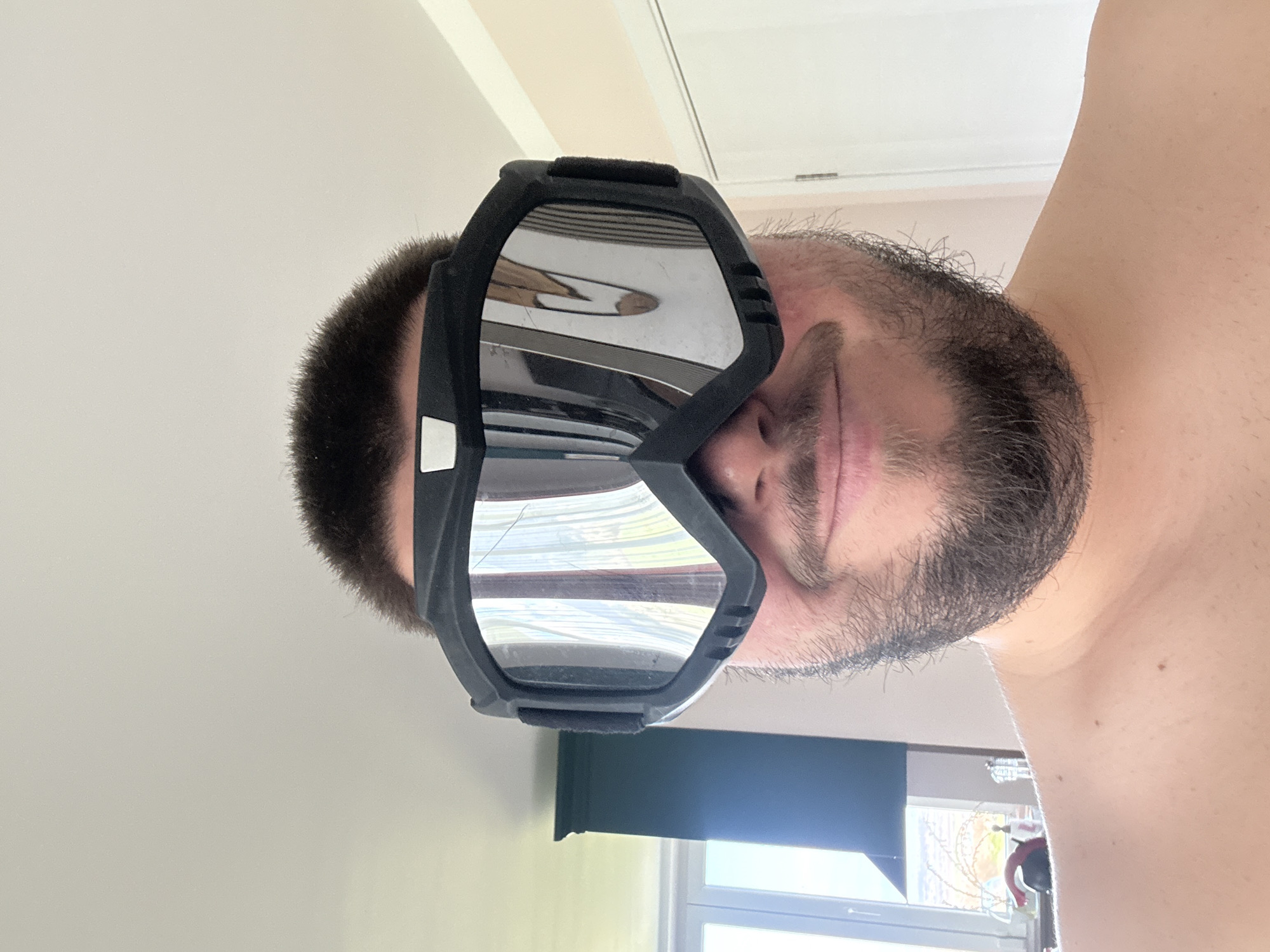 Man tries on eyewear in Sofia photo session