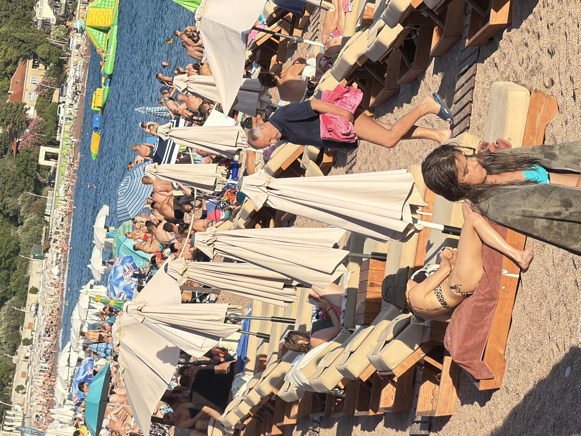 Busy afternoon on Petrovac's Adriatic beach