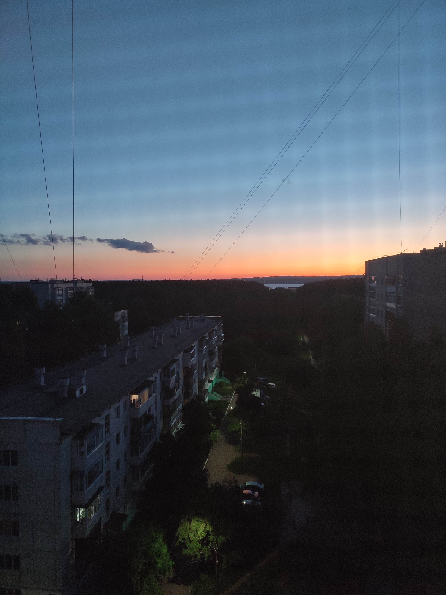 Sunset observed over residential area June 9 evening