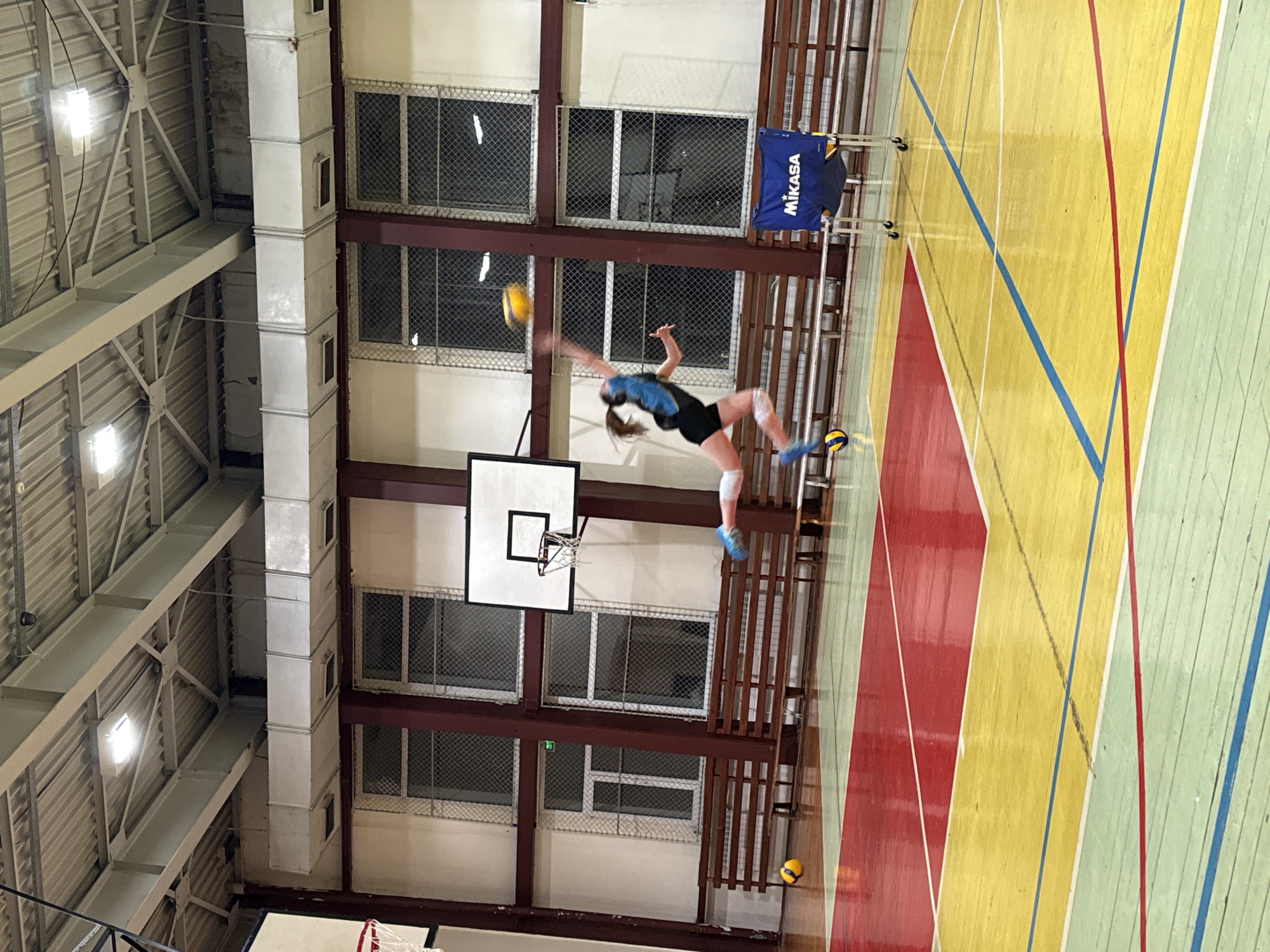 Women's volleyball and fitness training session in Sofia gymnasium