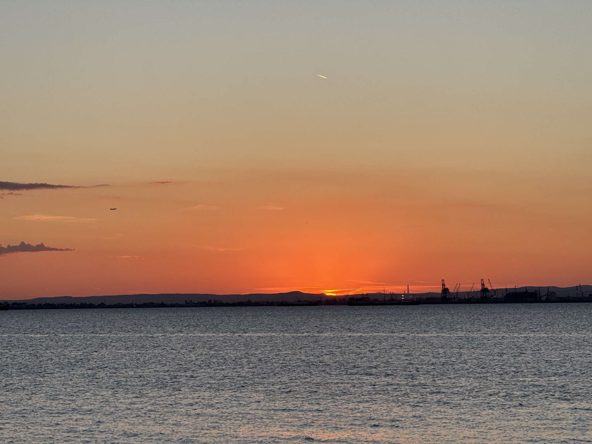 Sunset over Burgas Bay, Black Sea coast