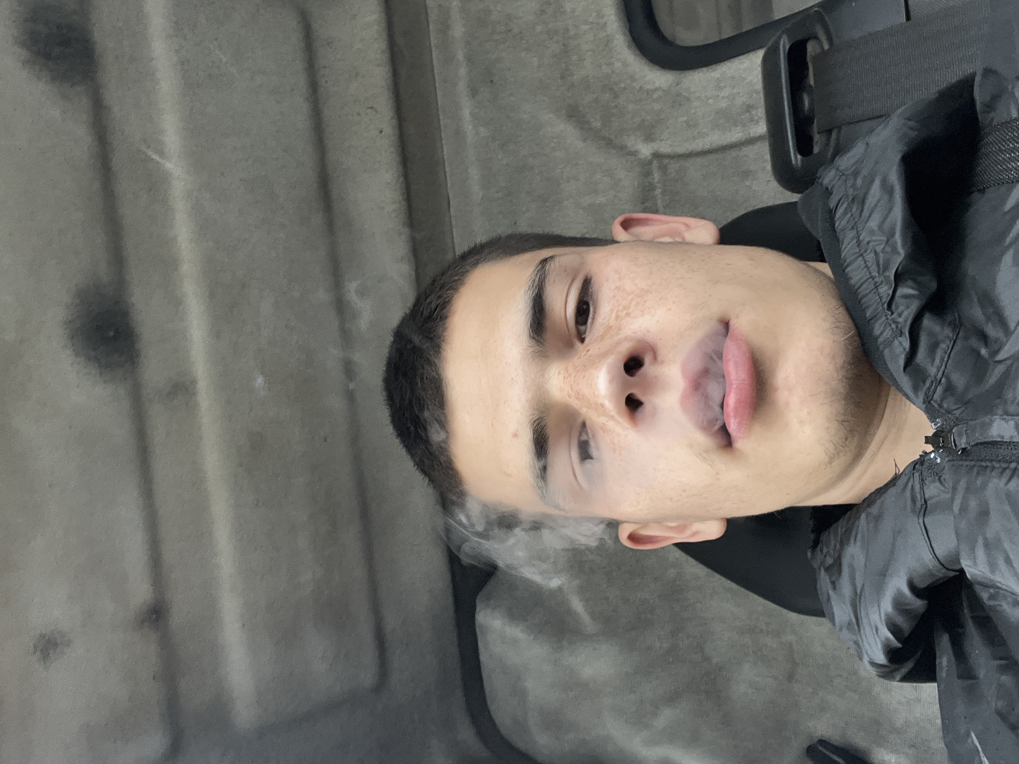Young man spotted in Sopot during rainy weather