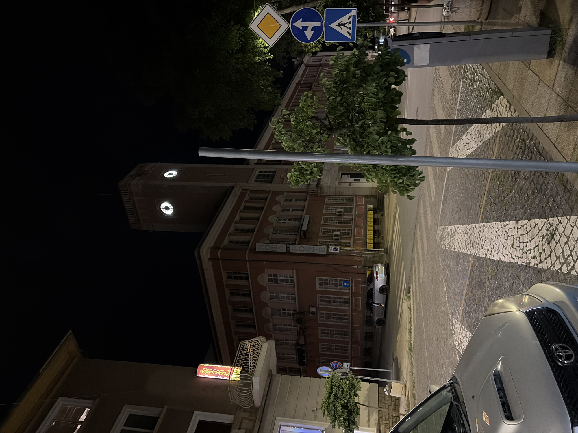 Nighttime street photography captures evening scenes in Stara Zagora