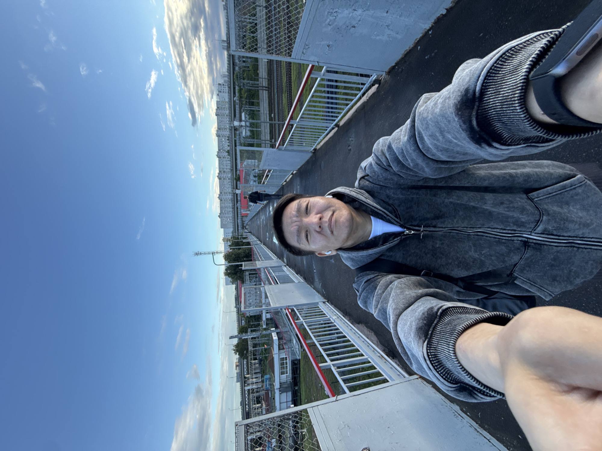 Hanging out above a Moscow railway yard on a cloudy afternoon