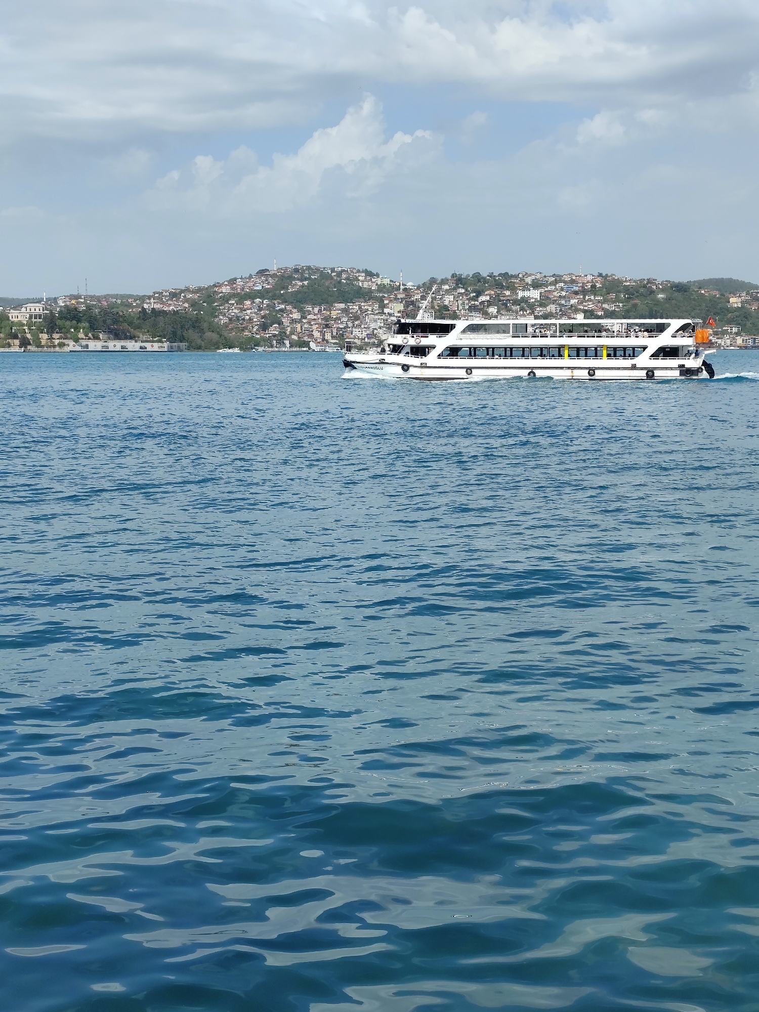 Quiet afternoon scenes along Bosphorus waterfront in Sarıyer