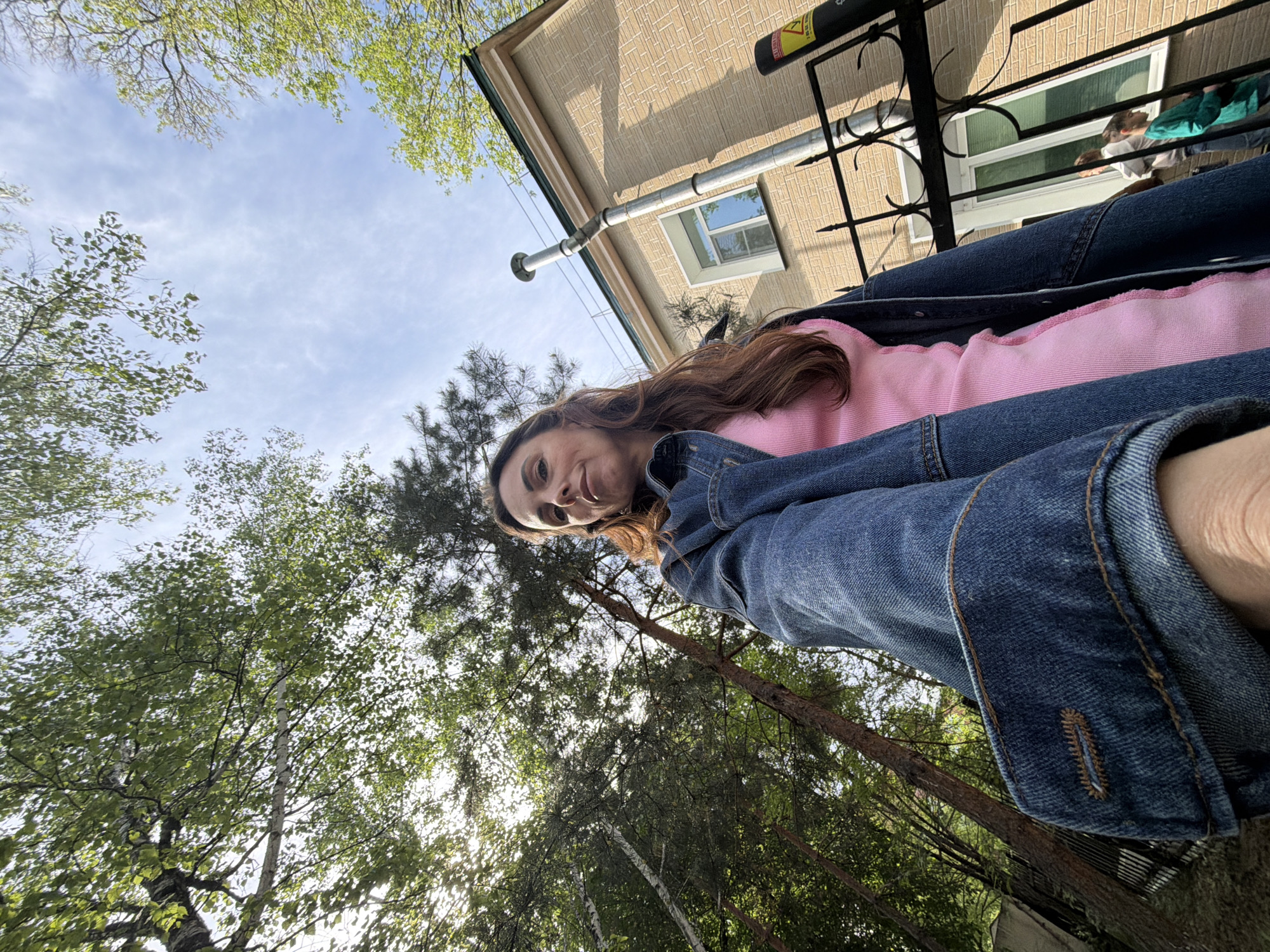 Woman documents evening walk through Birobidzhan streets