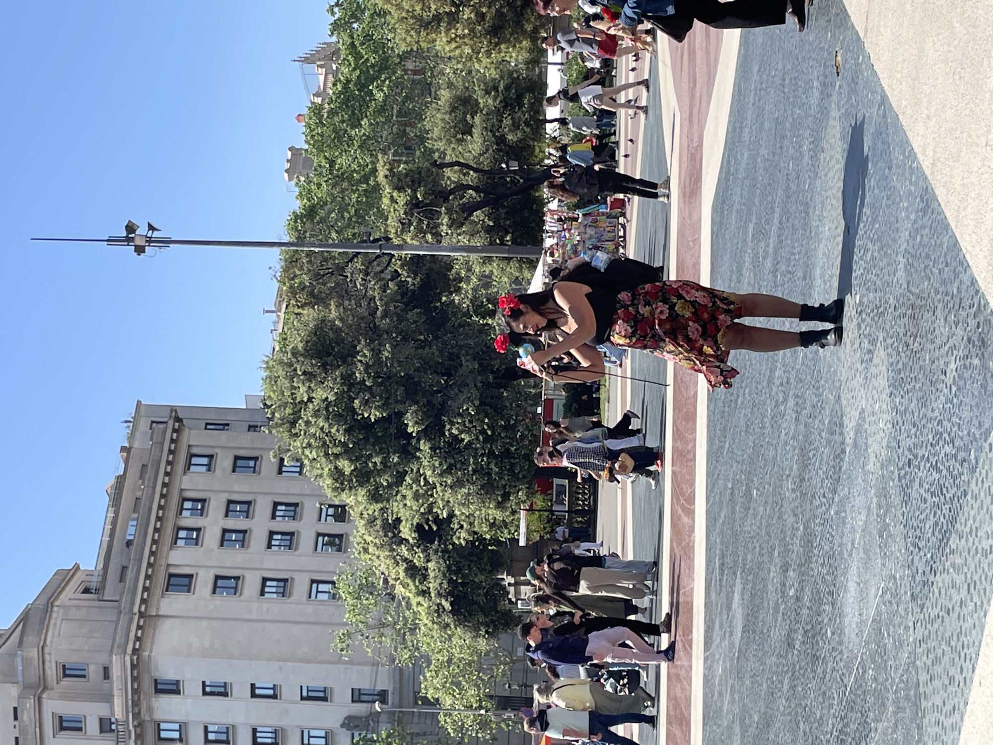 Mariachi band performs outdoor concert in Barcelona plaza