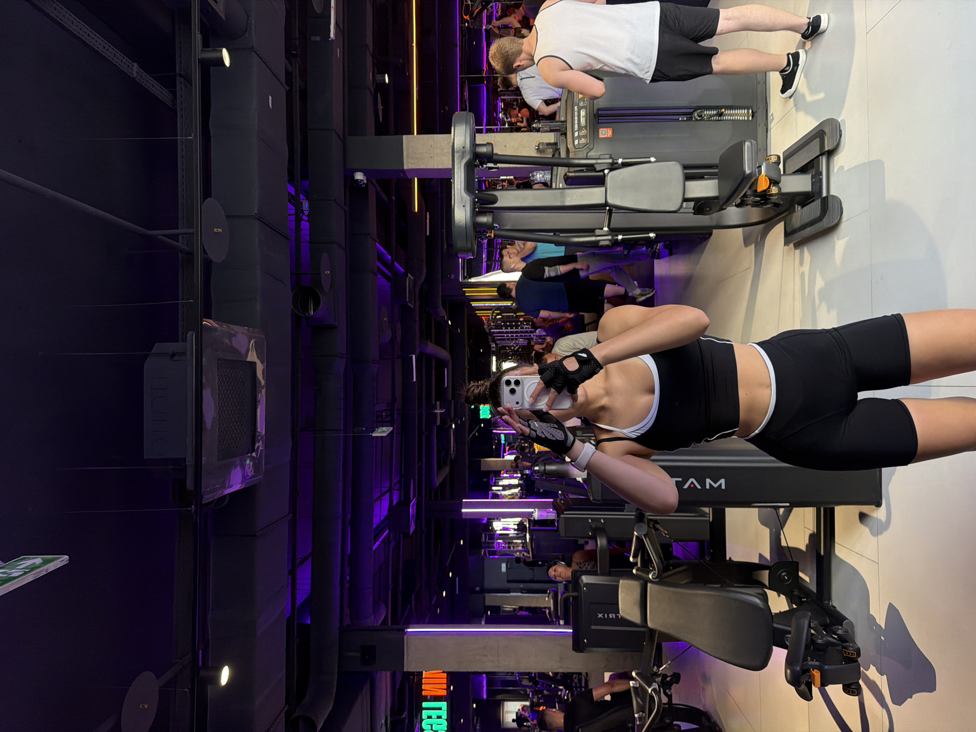 Woman documents workout session at Podolsk gym