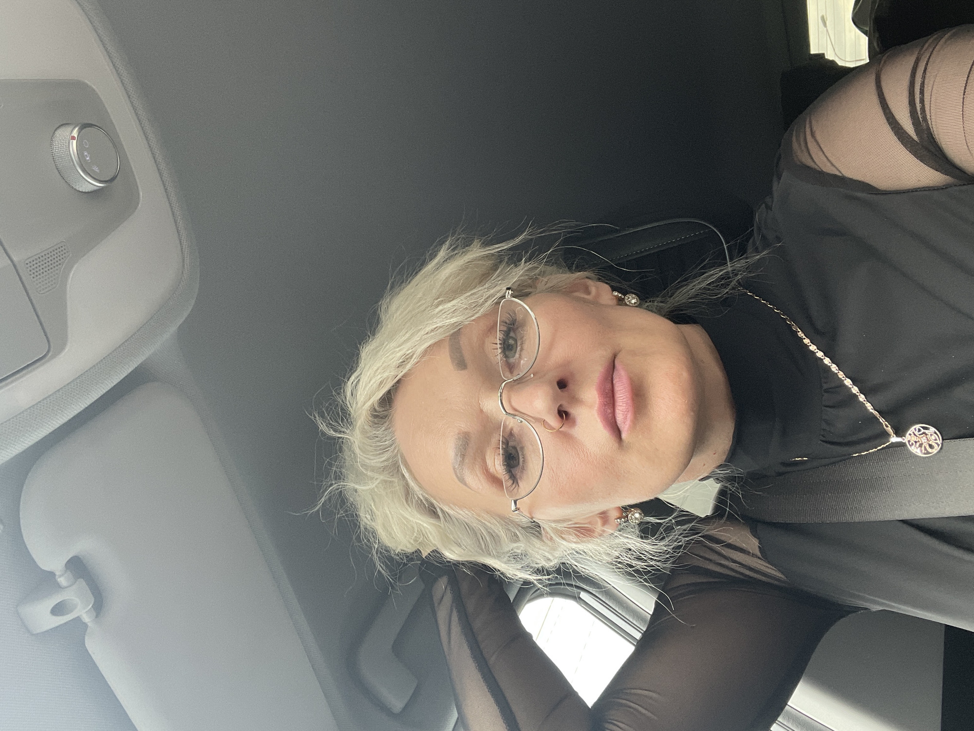 Passenger seat selfie in Novolisino, Russia
